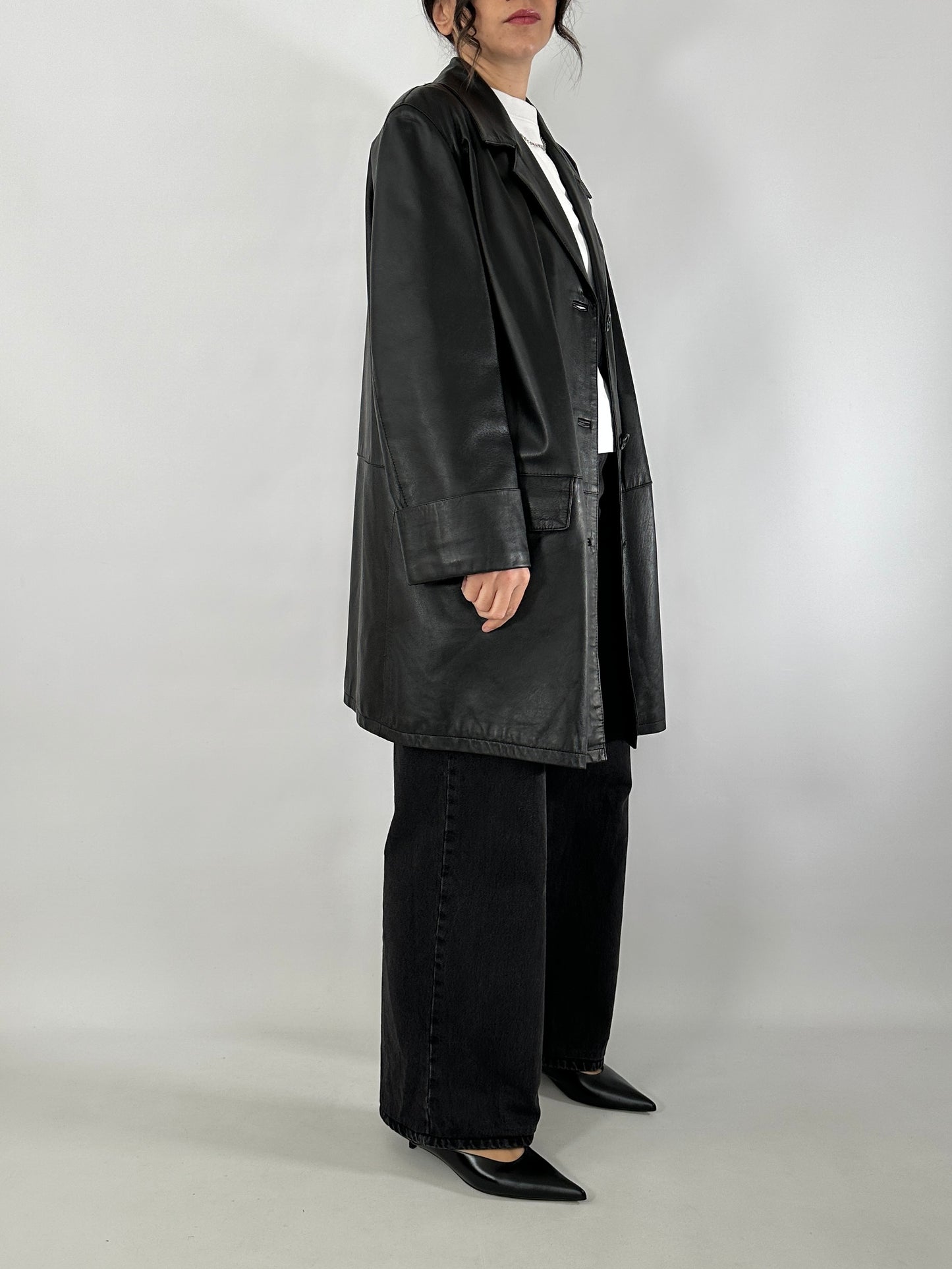 Long soft leather jacket