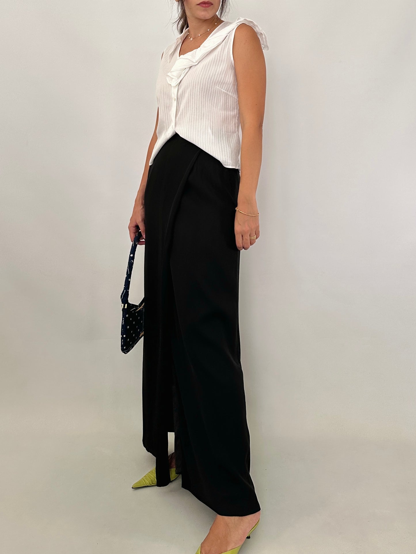 Ferré black silk-blend maxi skirt