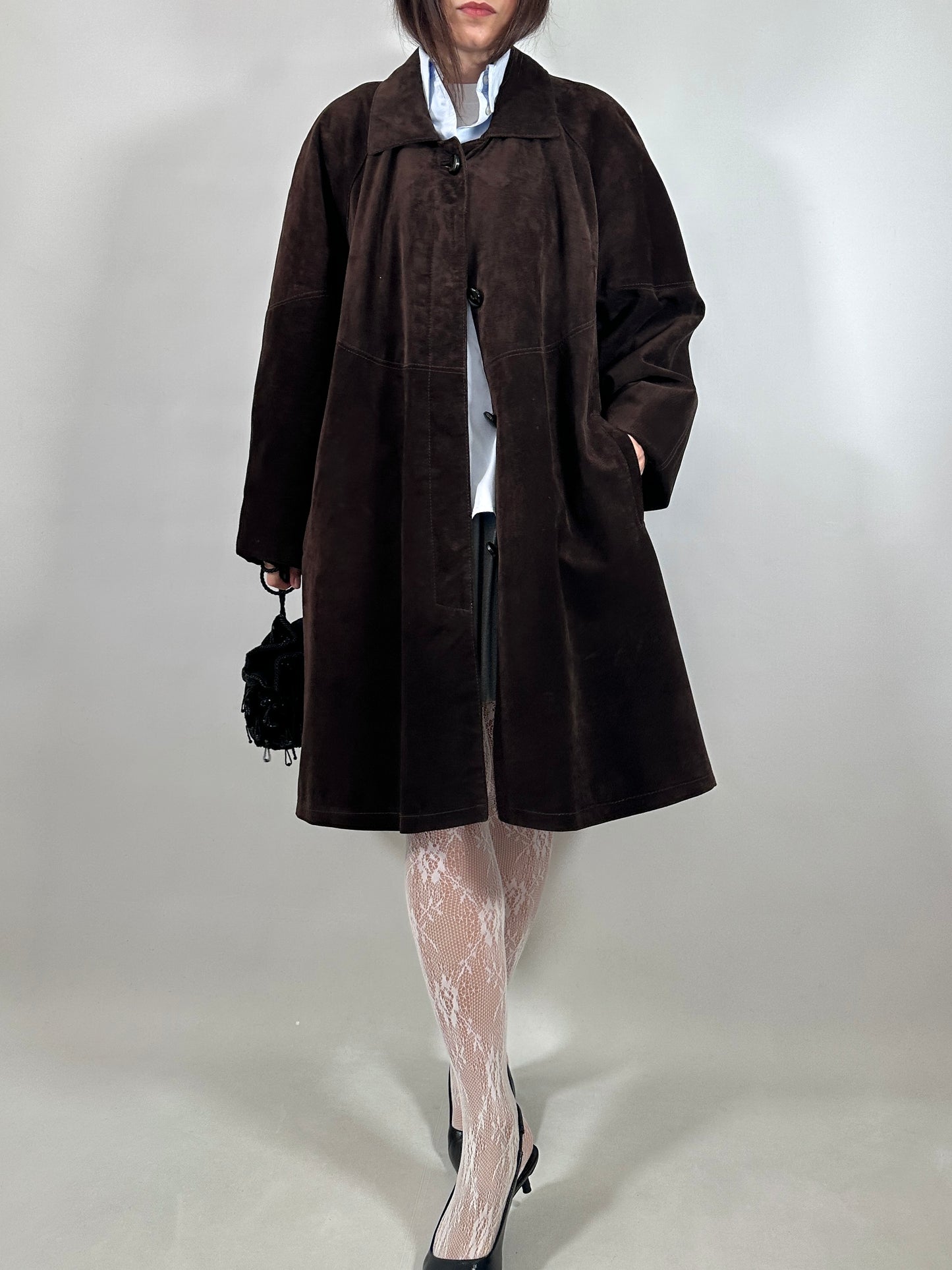 Chocolate Brown Suede Coat