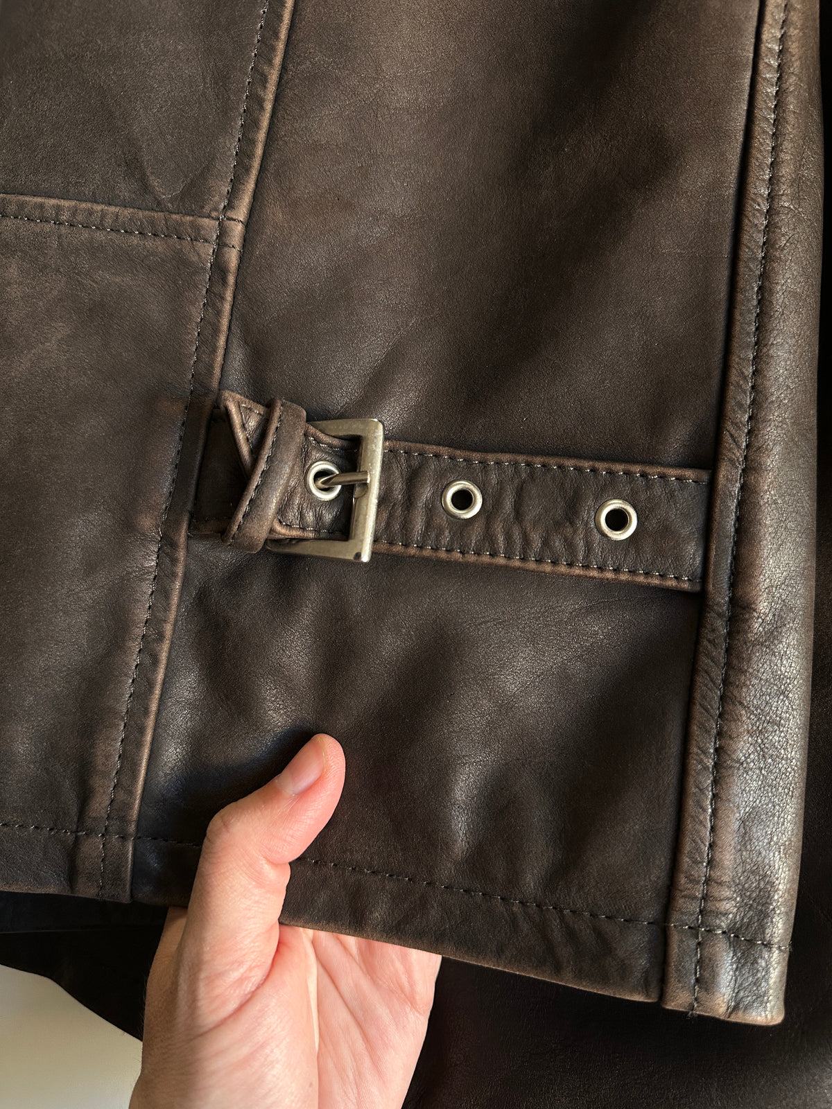 Vintage Brown Nubuck Leather Jacket