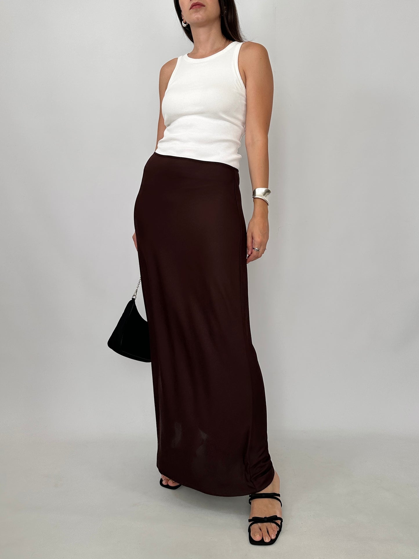Marella Chocolate Brown Jersey Maxi Skirt