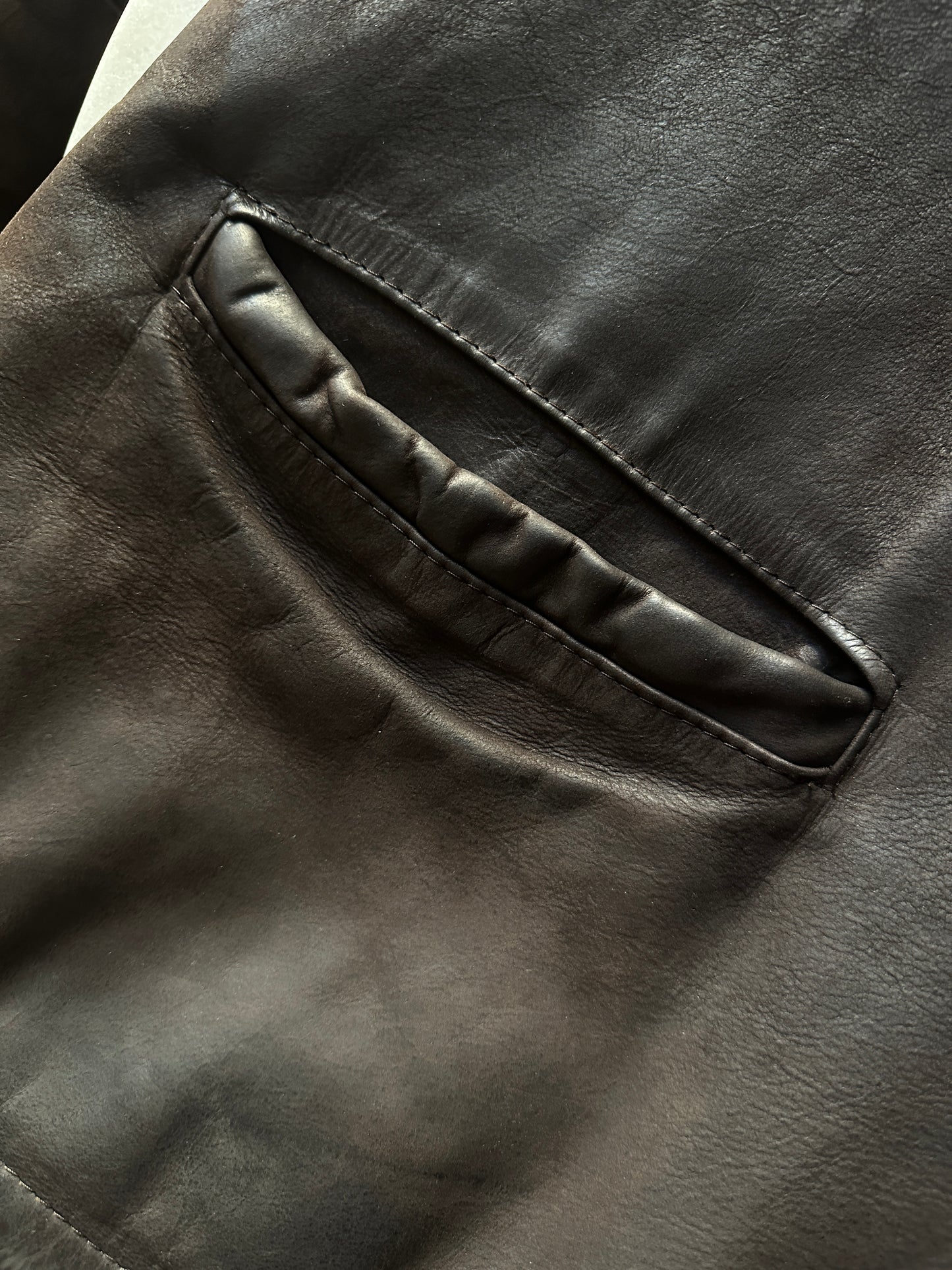 Nubuck leather car coat