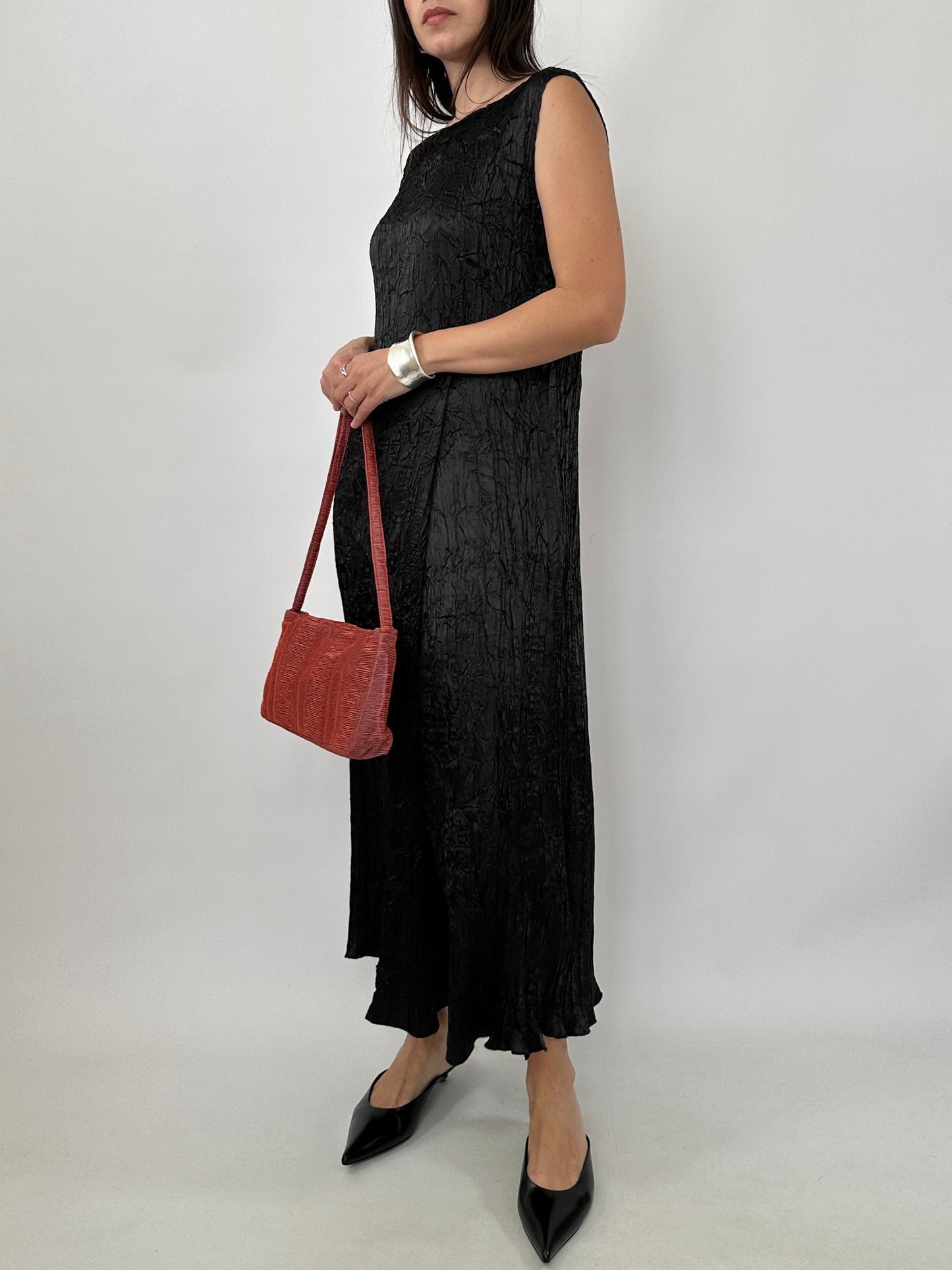Textured Crinkle Maxi Dress