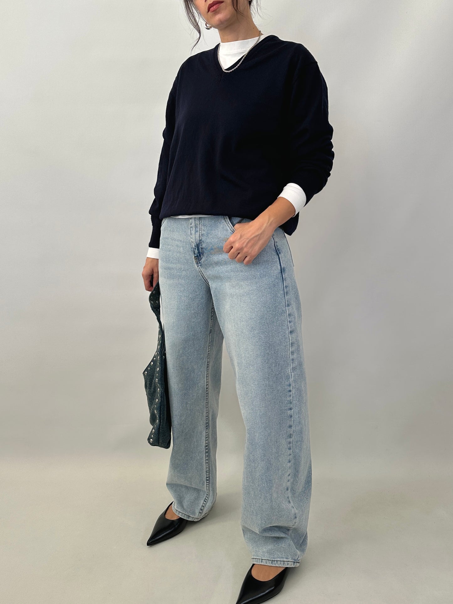 Essential soft wool blue sweater