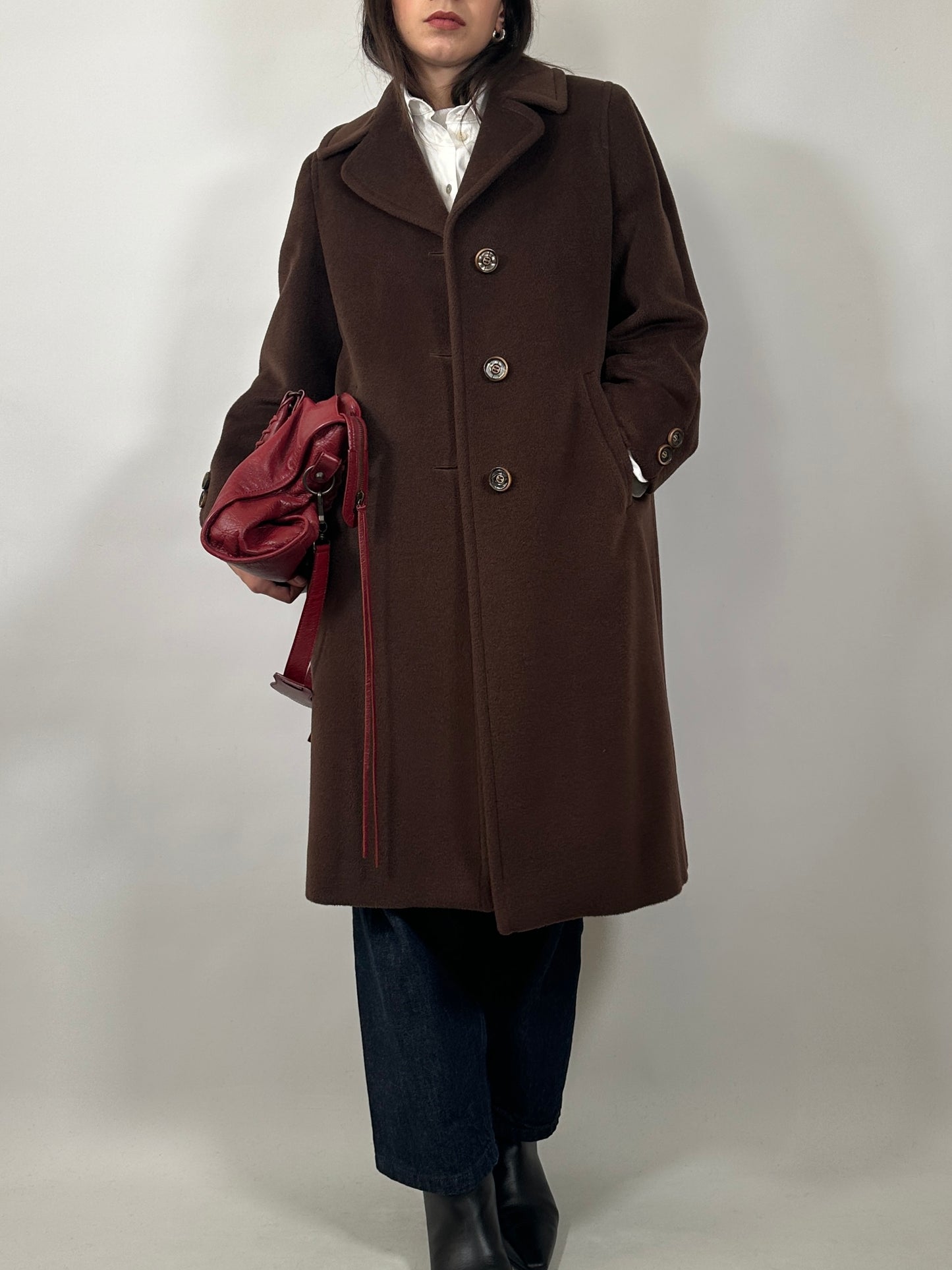 Vintage Pure Wool Brown Coat