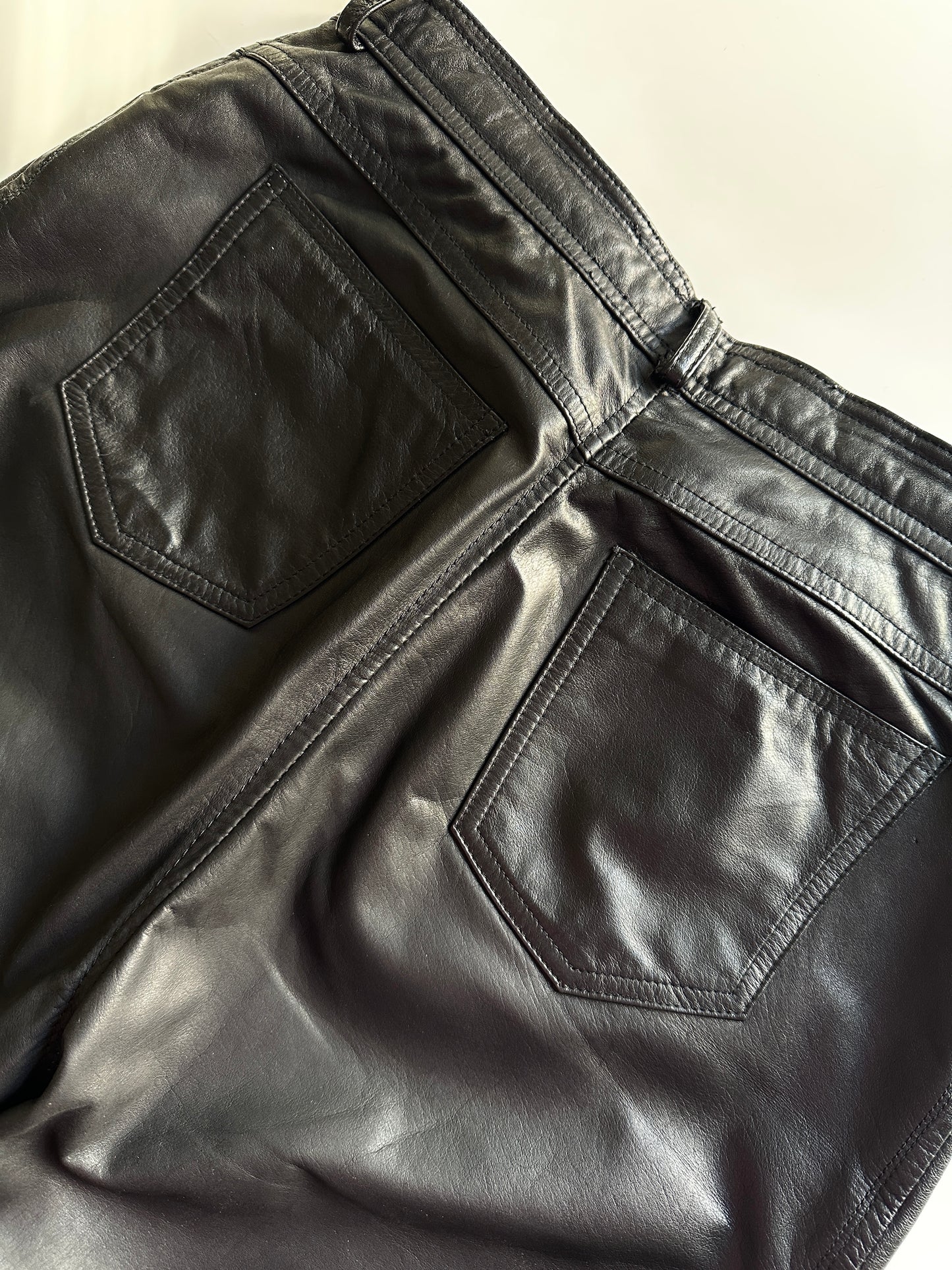 Vintage Leather Five-Pocket Trousers