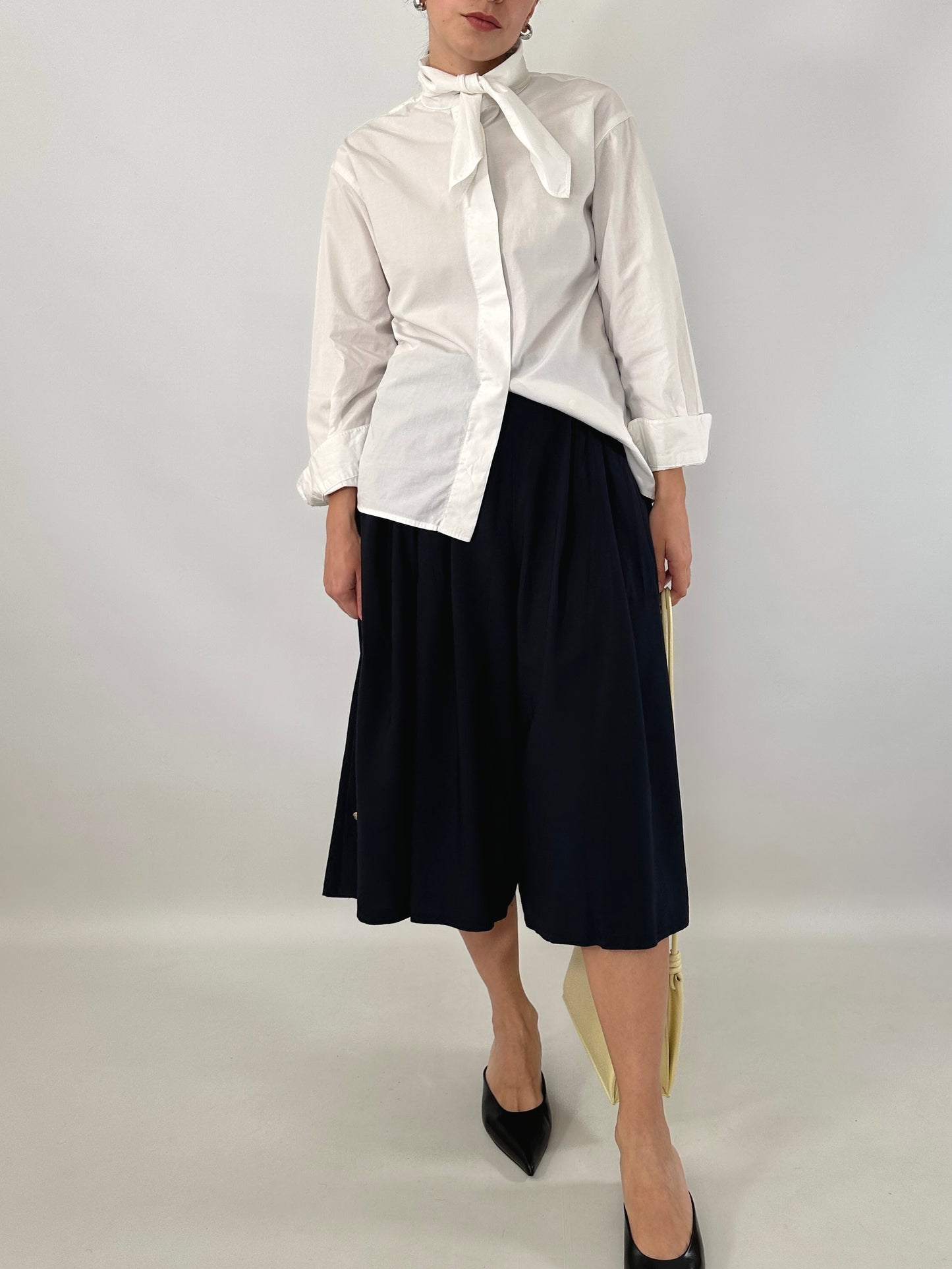 Wide-leg blue culottes