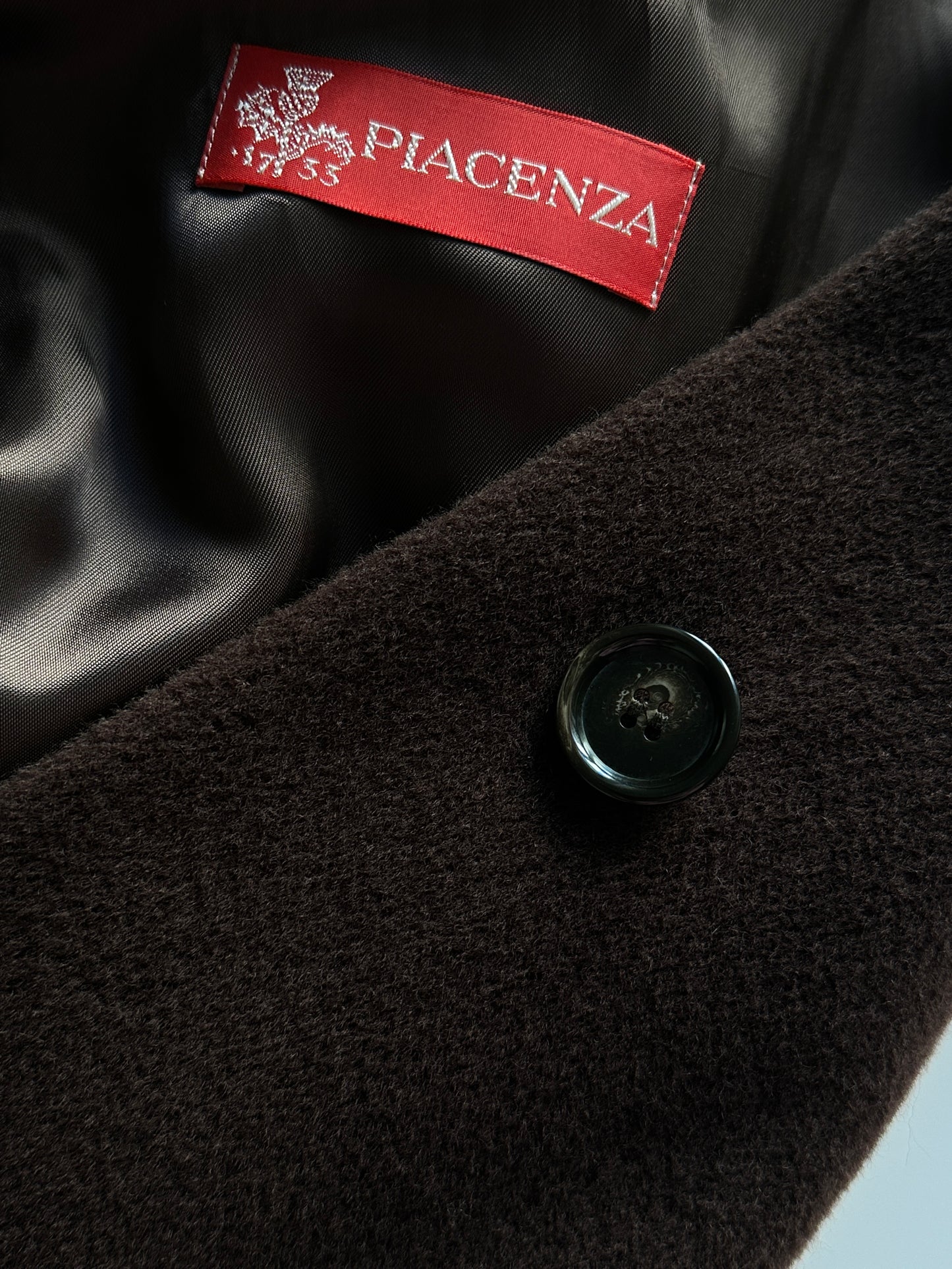 Vintage Extra Long Brown Piacenza Wool Coat