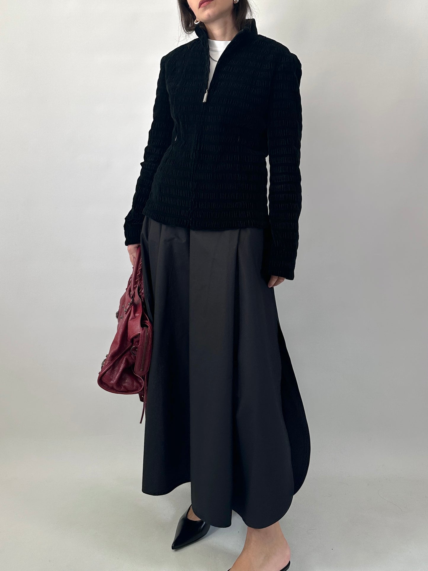 Vintage Ferré pleated velvet jacket