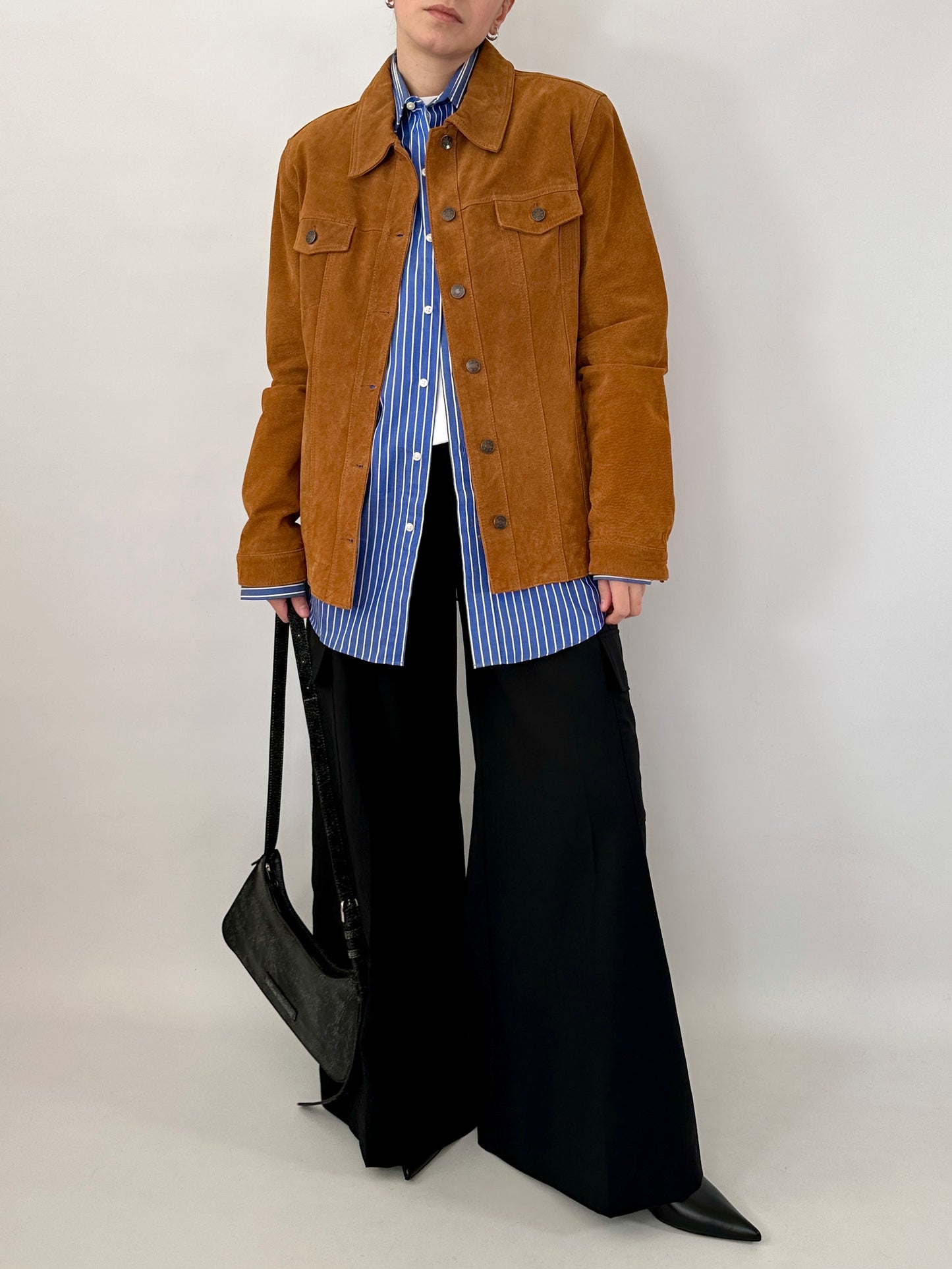 Real suede jacket in denim style