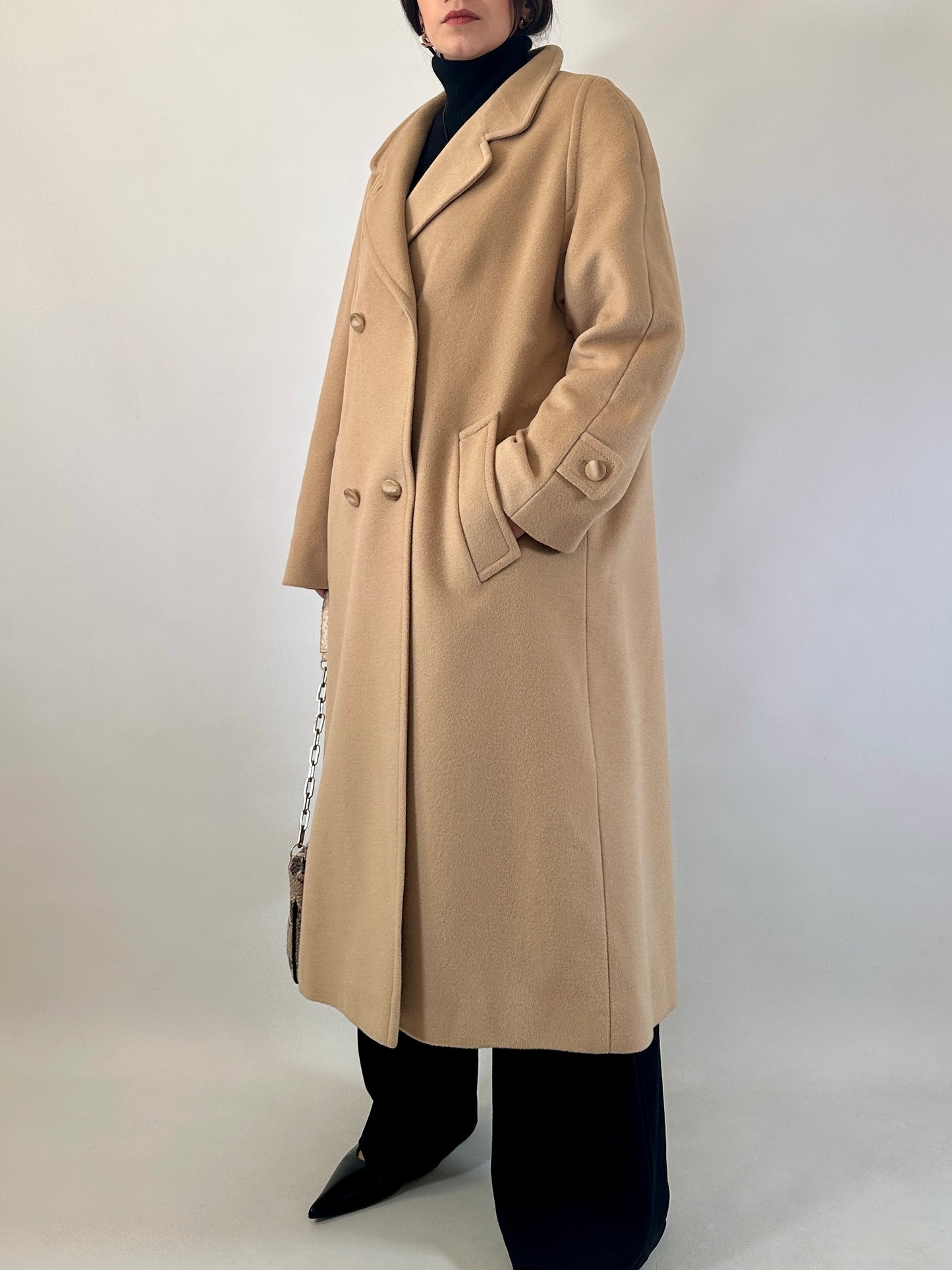 Vintage wool and cashmere long coat