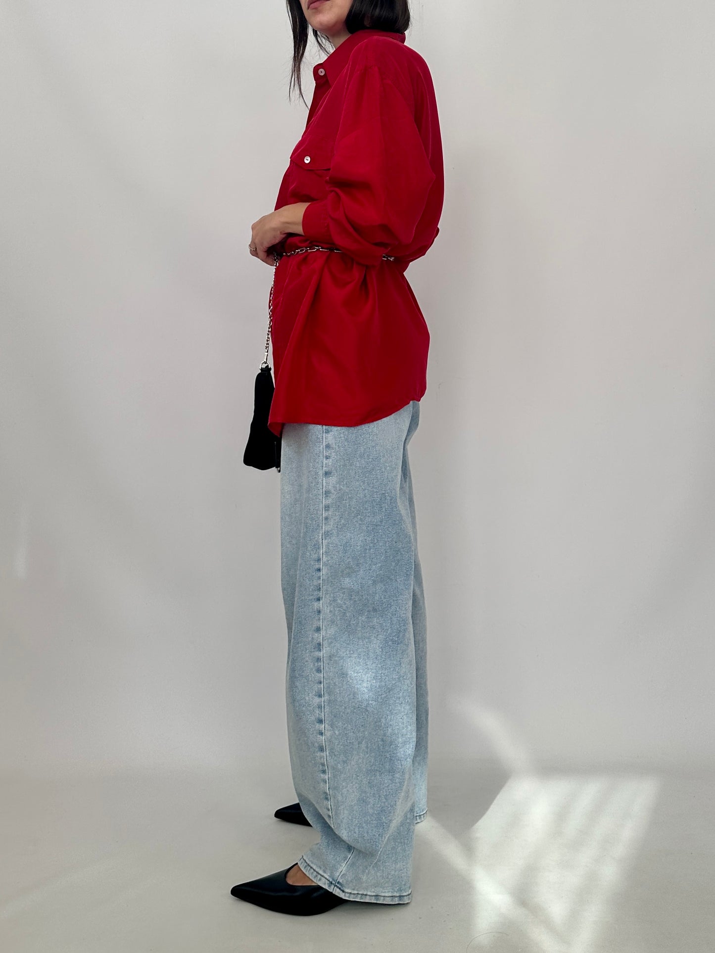 Oversized Silk Utility Shirt