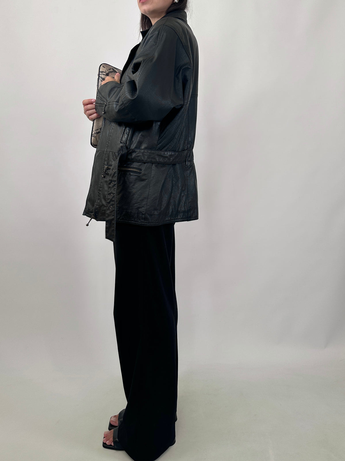 80s Belted Leather Jacket