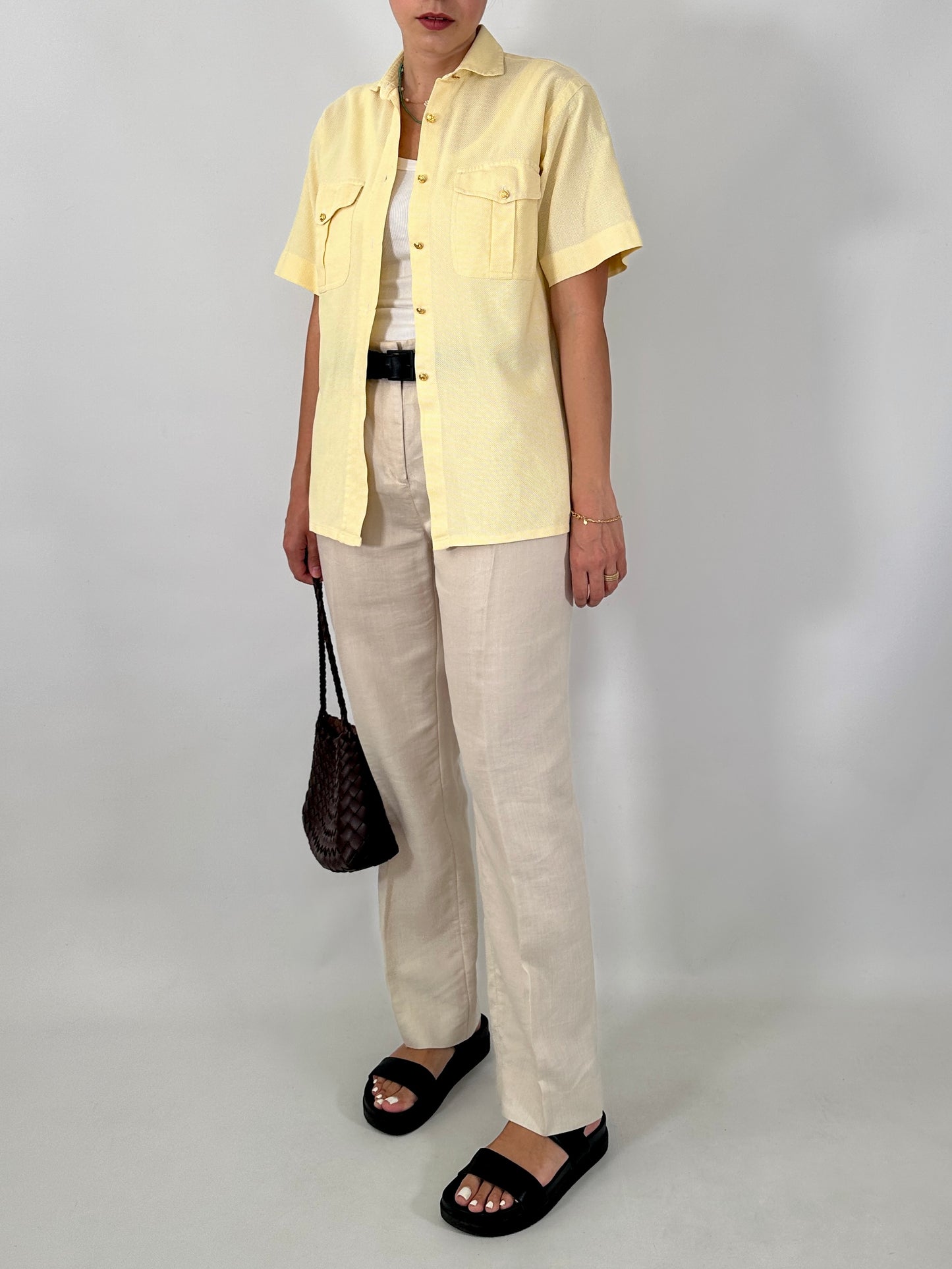 Max&co tailored linen-blend pants