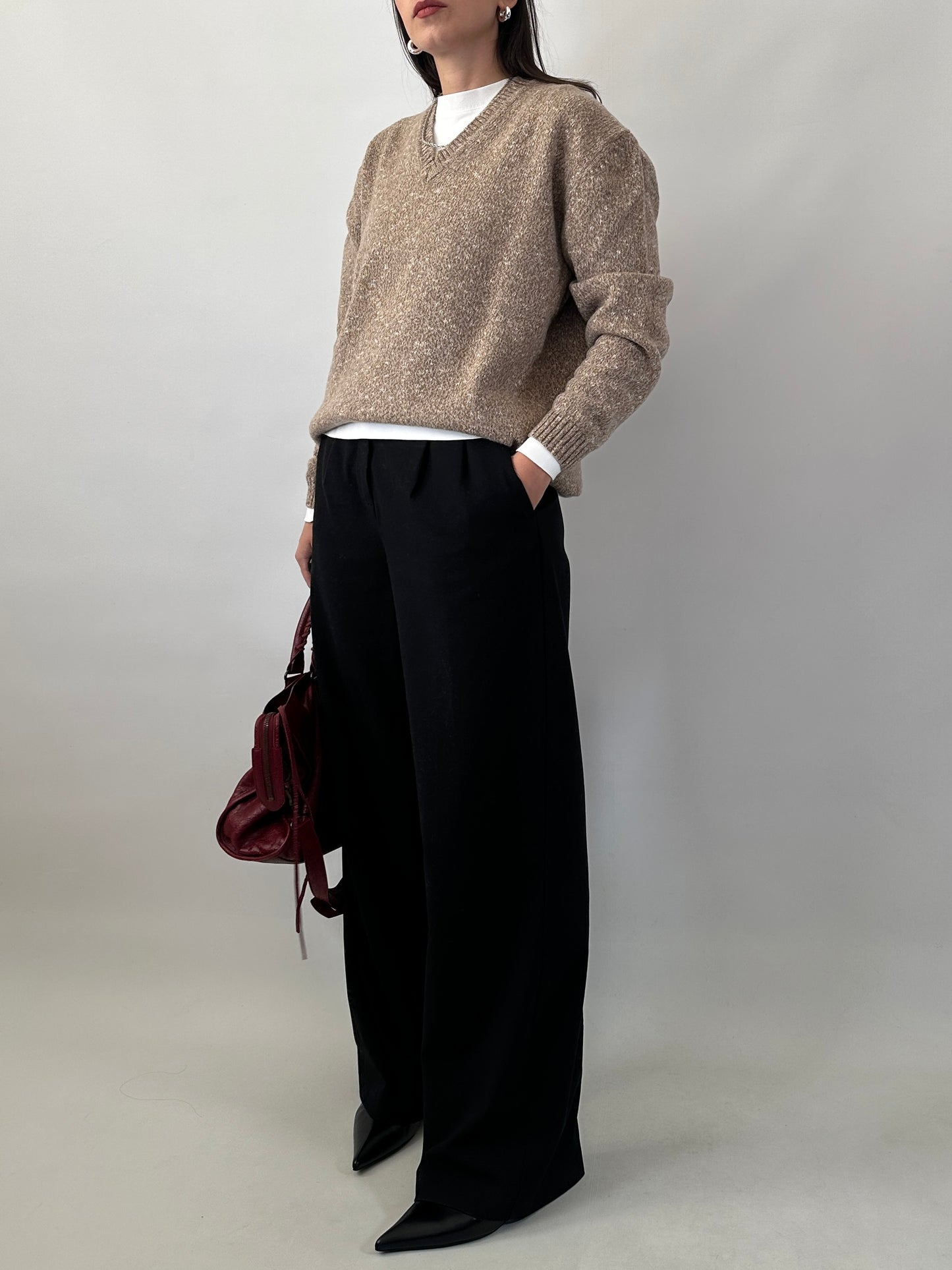 Wool and cotton oversized vintage sweater