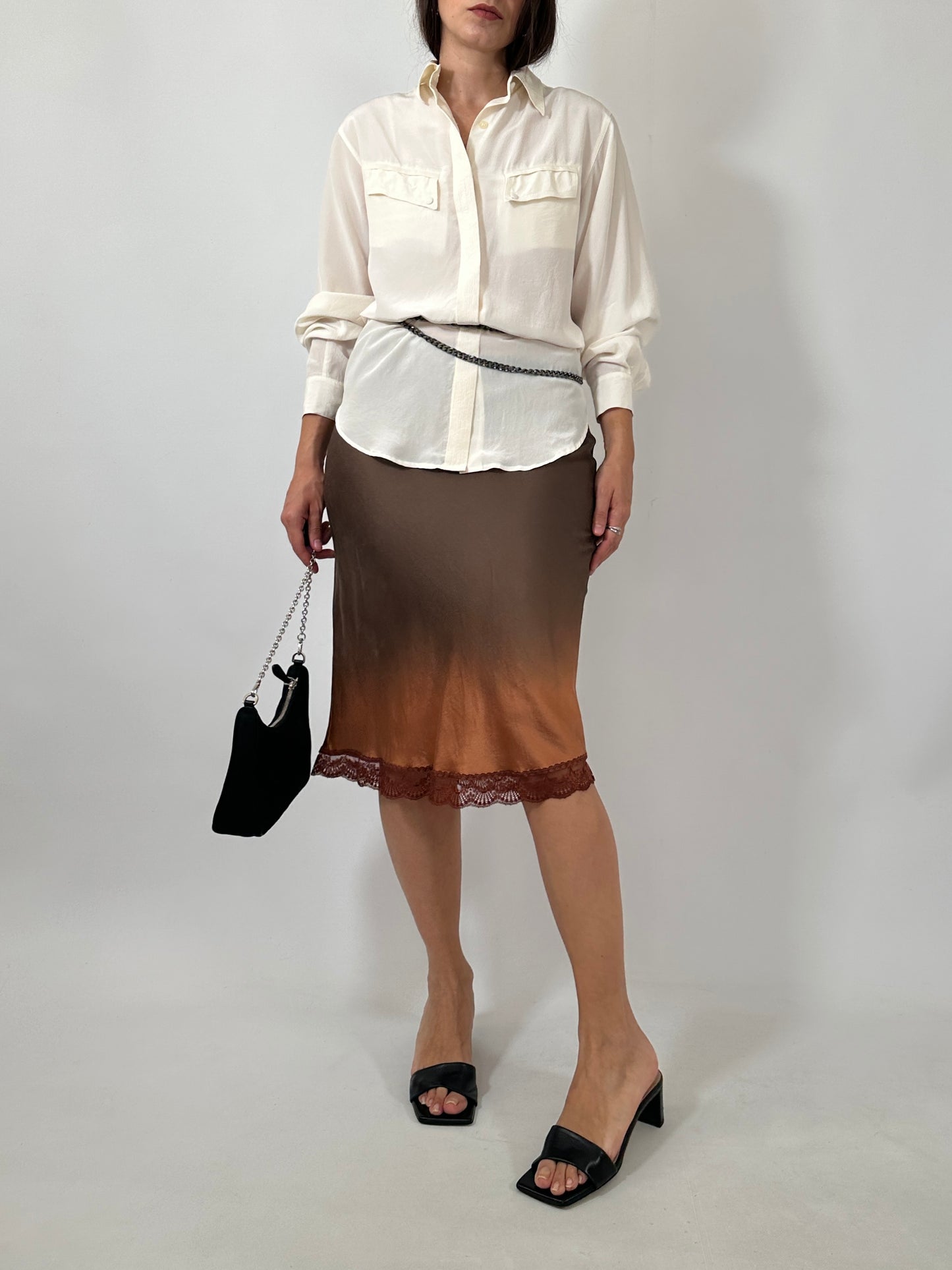 Dégradé Pure Silk Slip Skirt