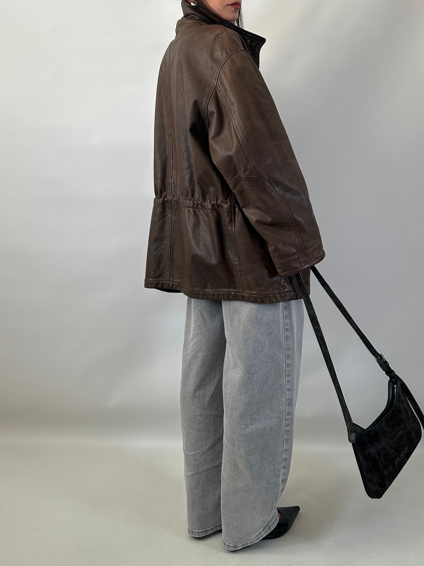 Valentino vintage real leather field jacket