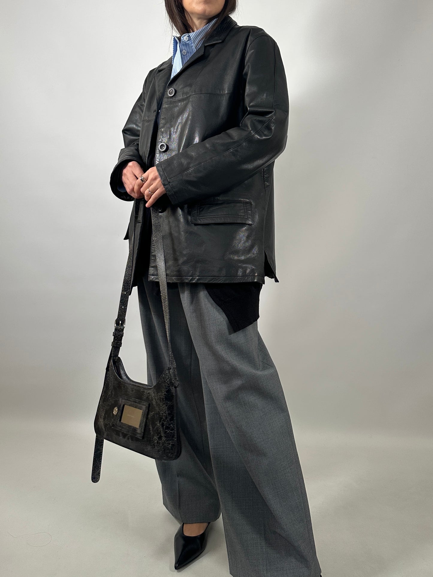 Classic Vintage Black Leather Jacket