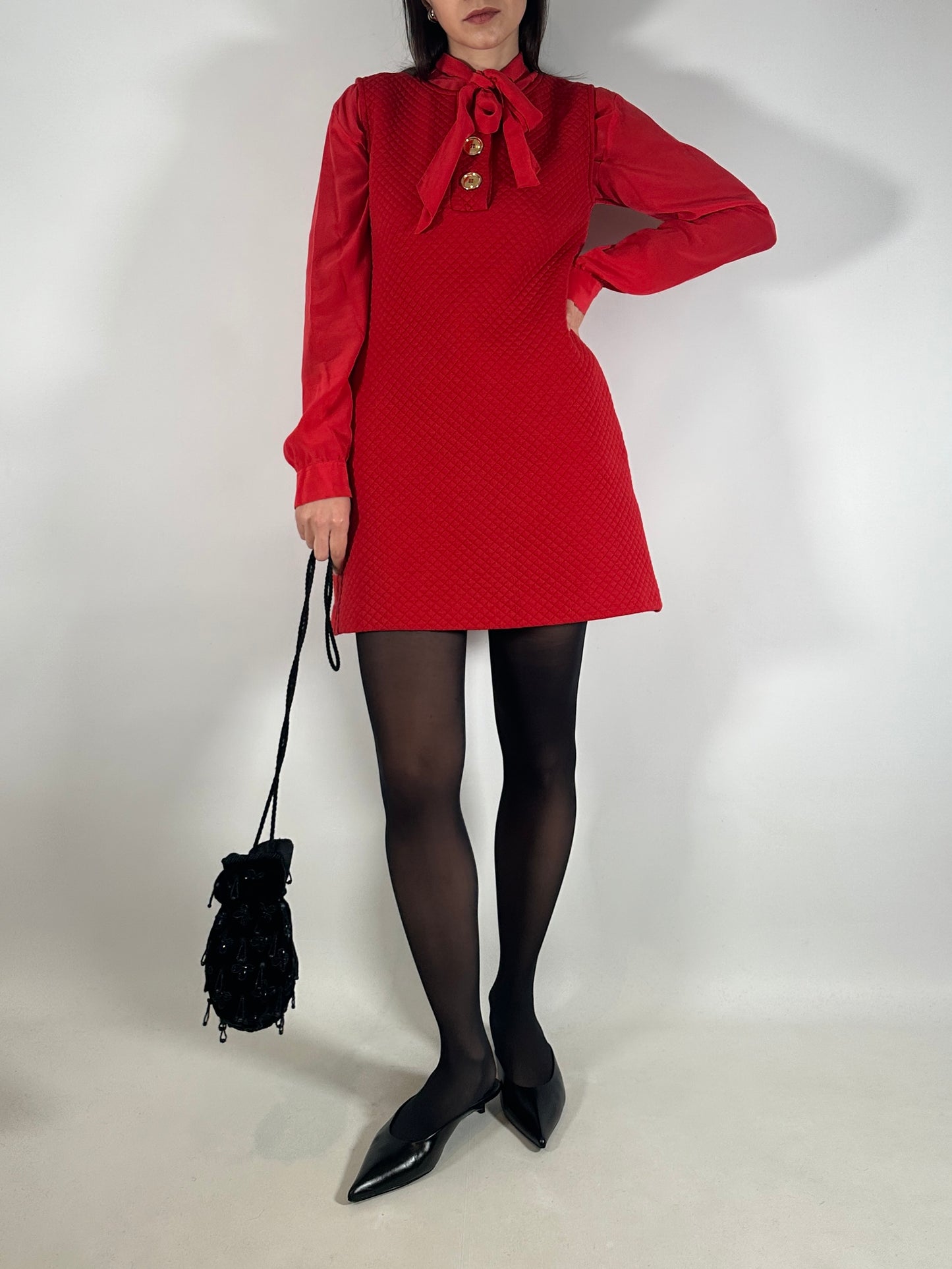 Love Moschino Quilted Red Shift Dress