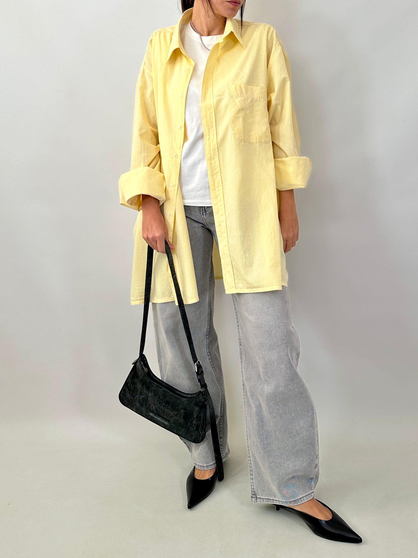 Men yellow classic shirt