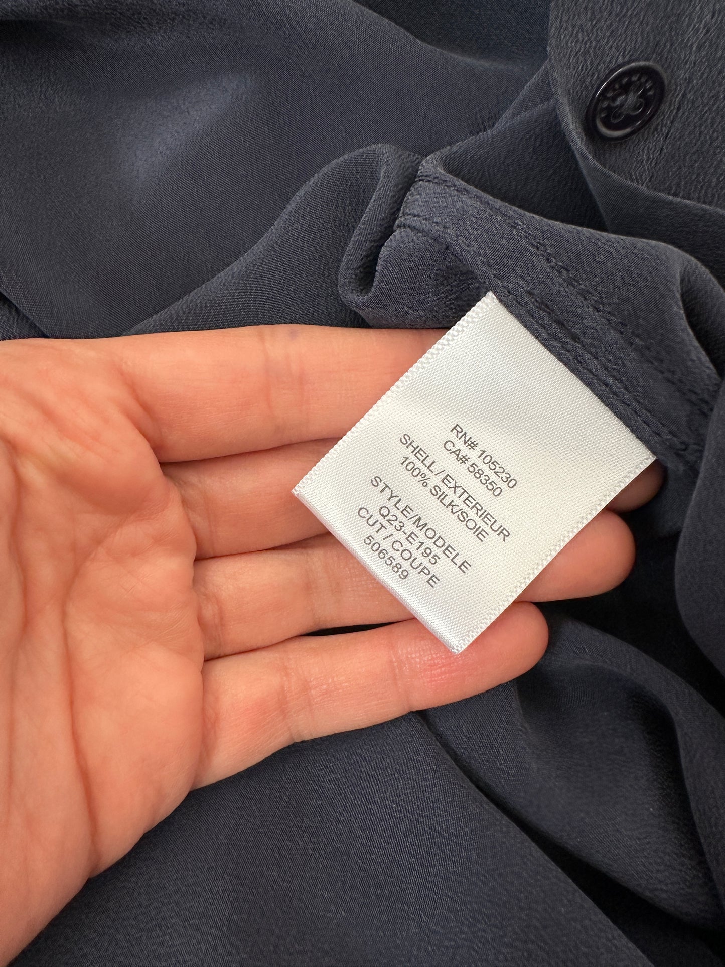 Essential washed silk blue shirt