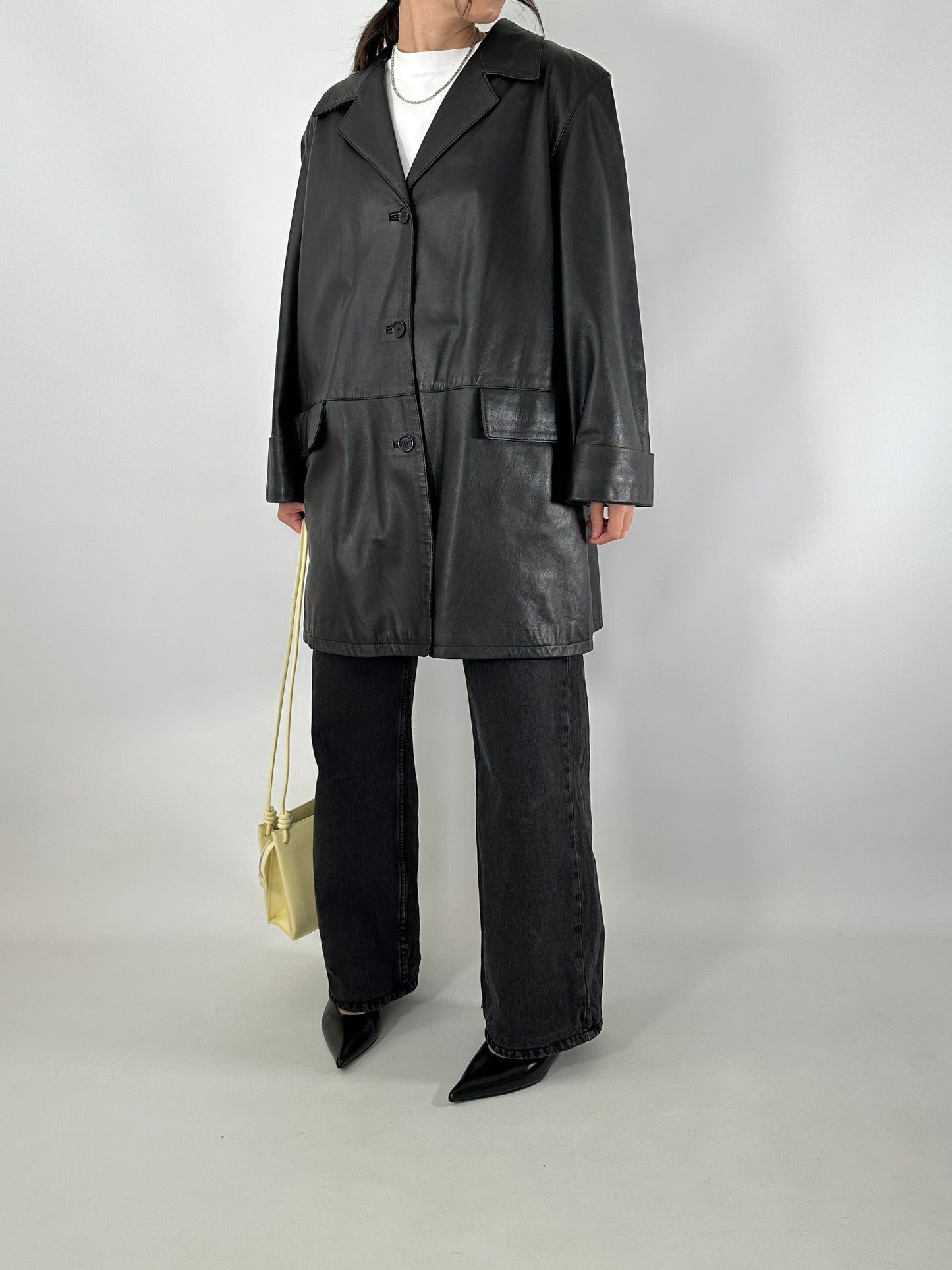 Long soft leather jacket