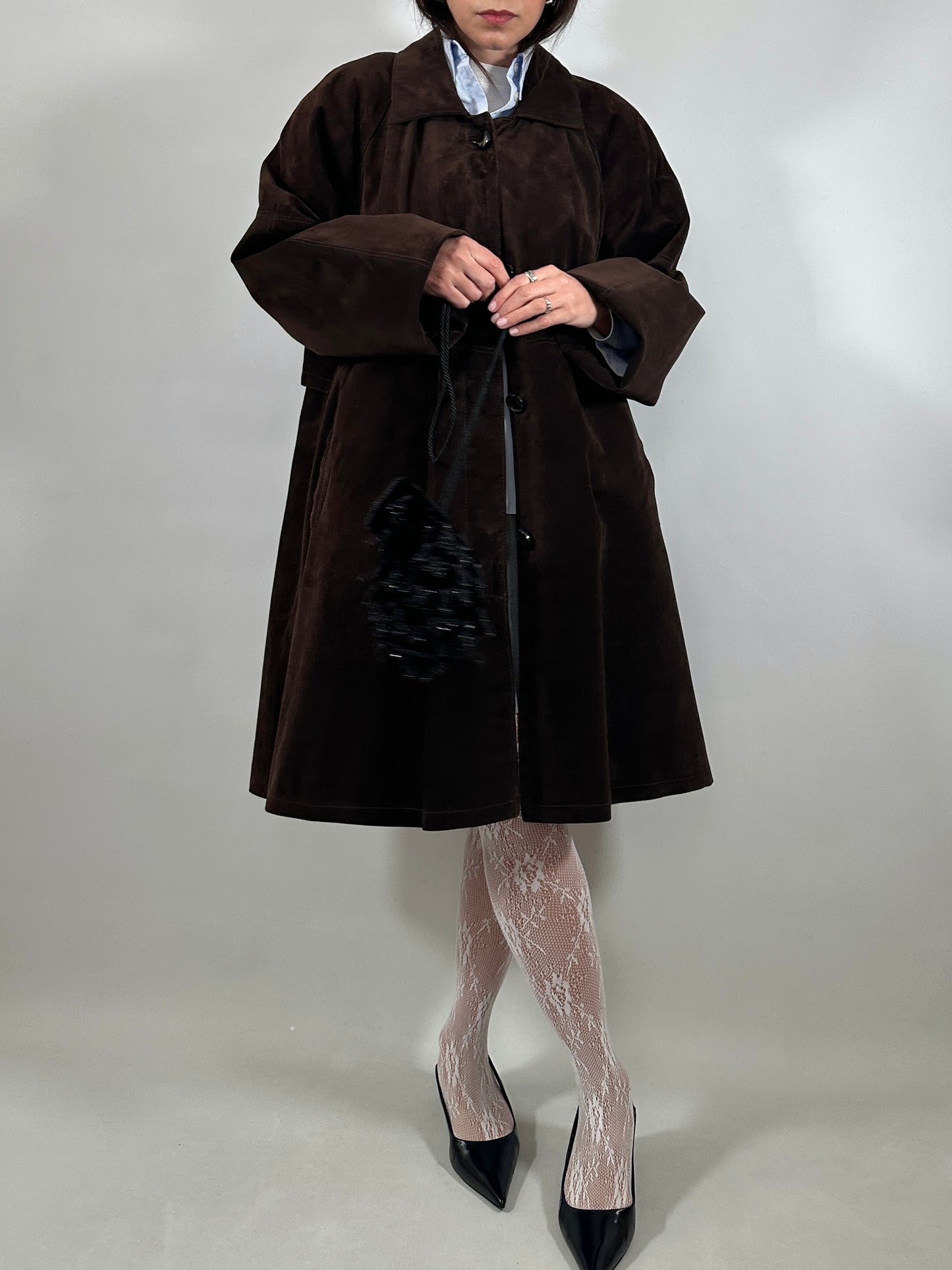 Chocolate Brown Suede Coat