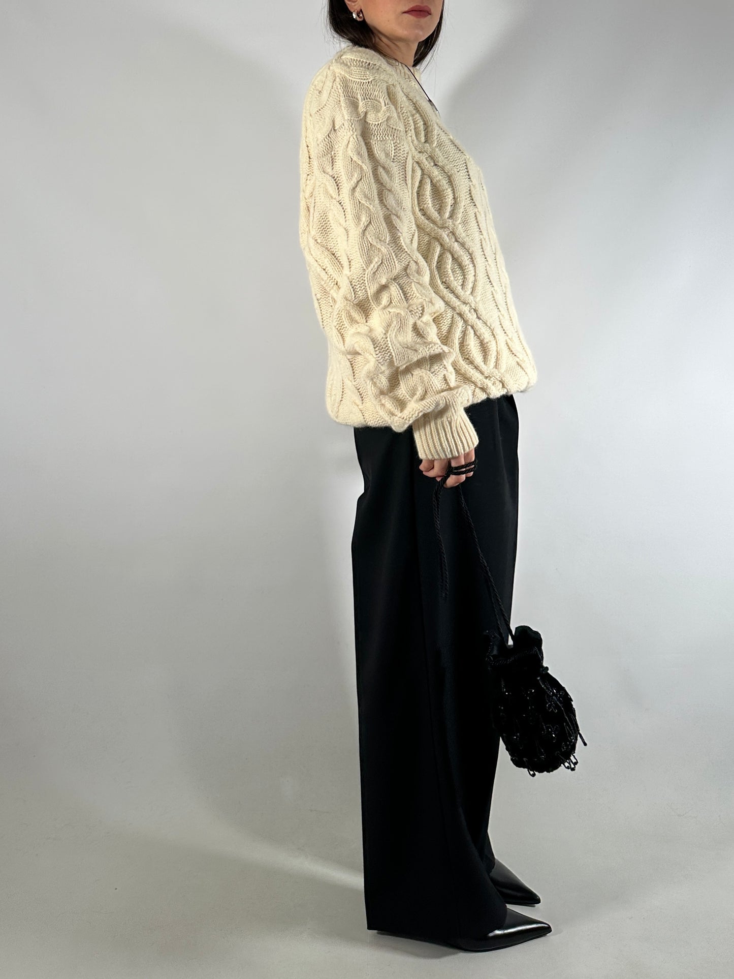 Vintage Cable Knit Wool Sweater