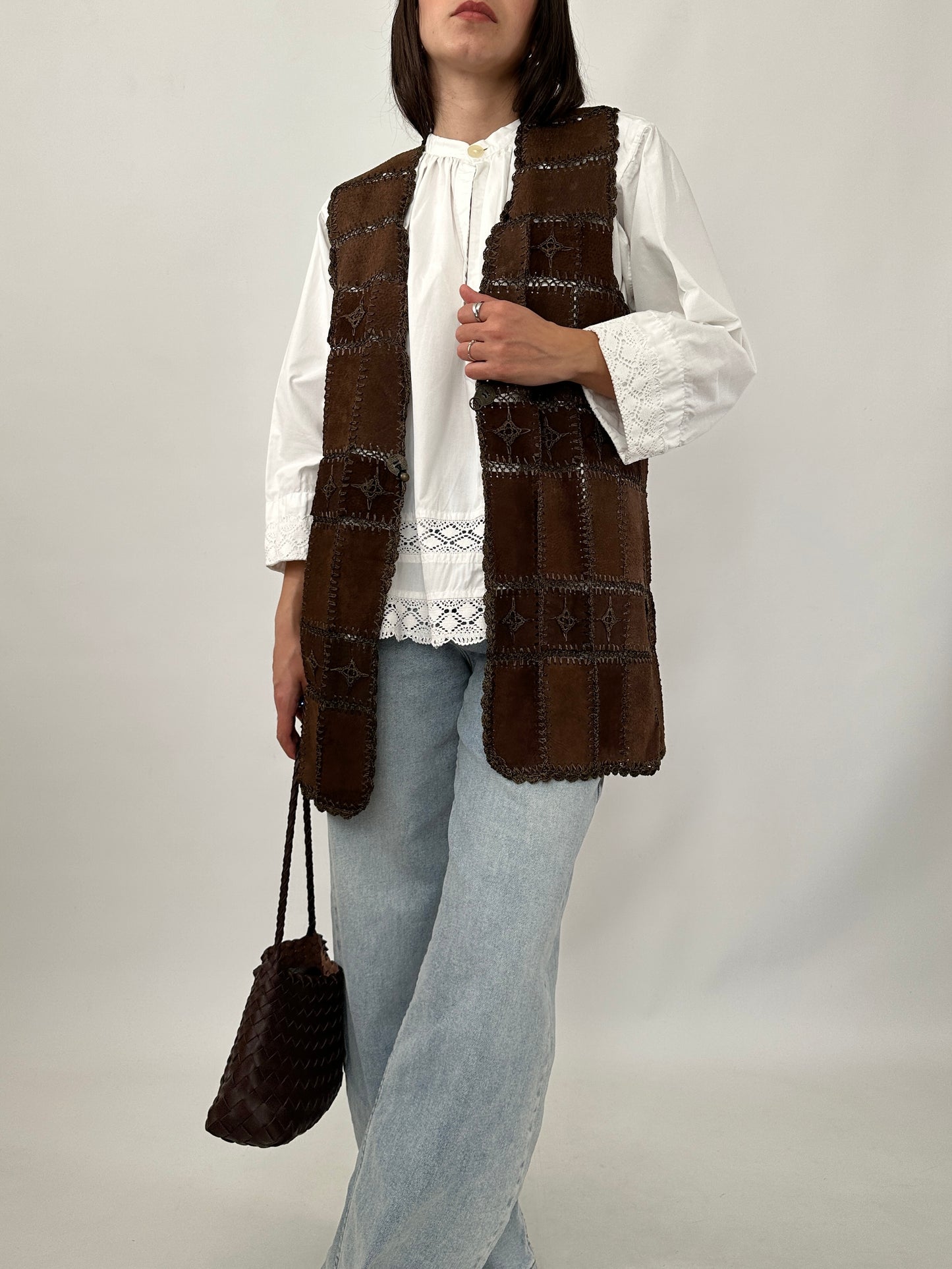 Vintage Boho Patchwork Leather Vest