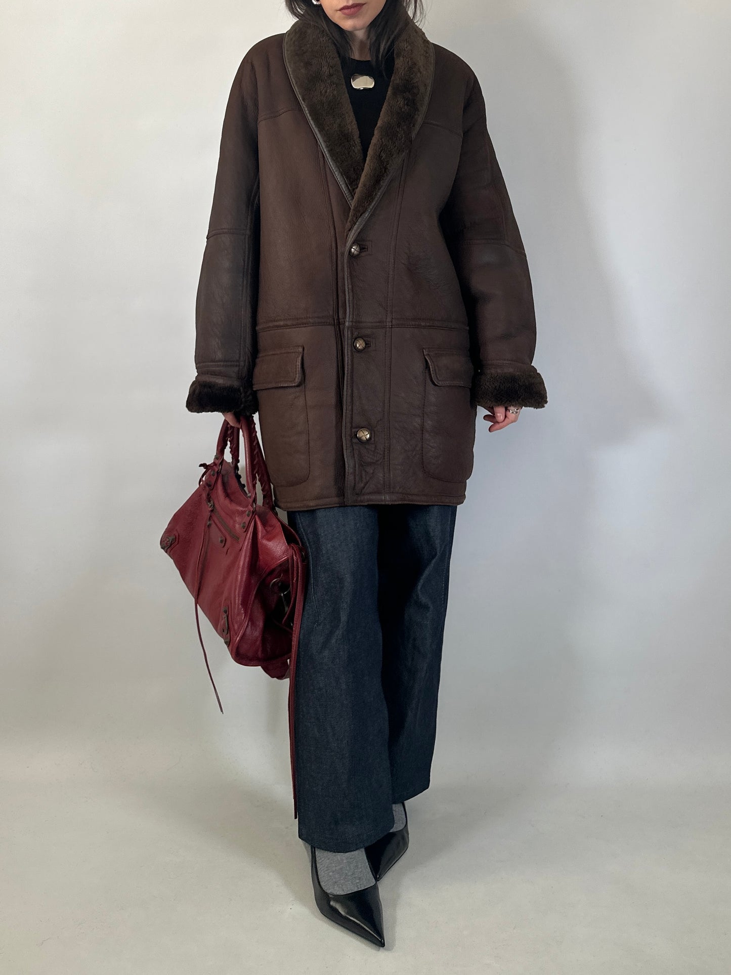 Vintage Brown Shearling Jacket