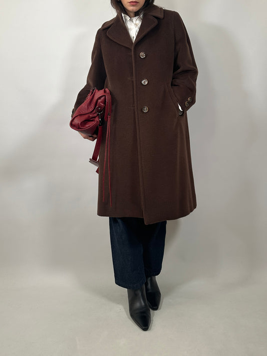 Vintage Pure Wool Brown Coat