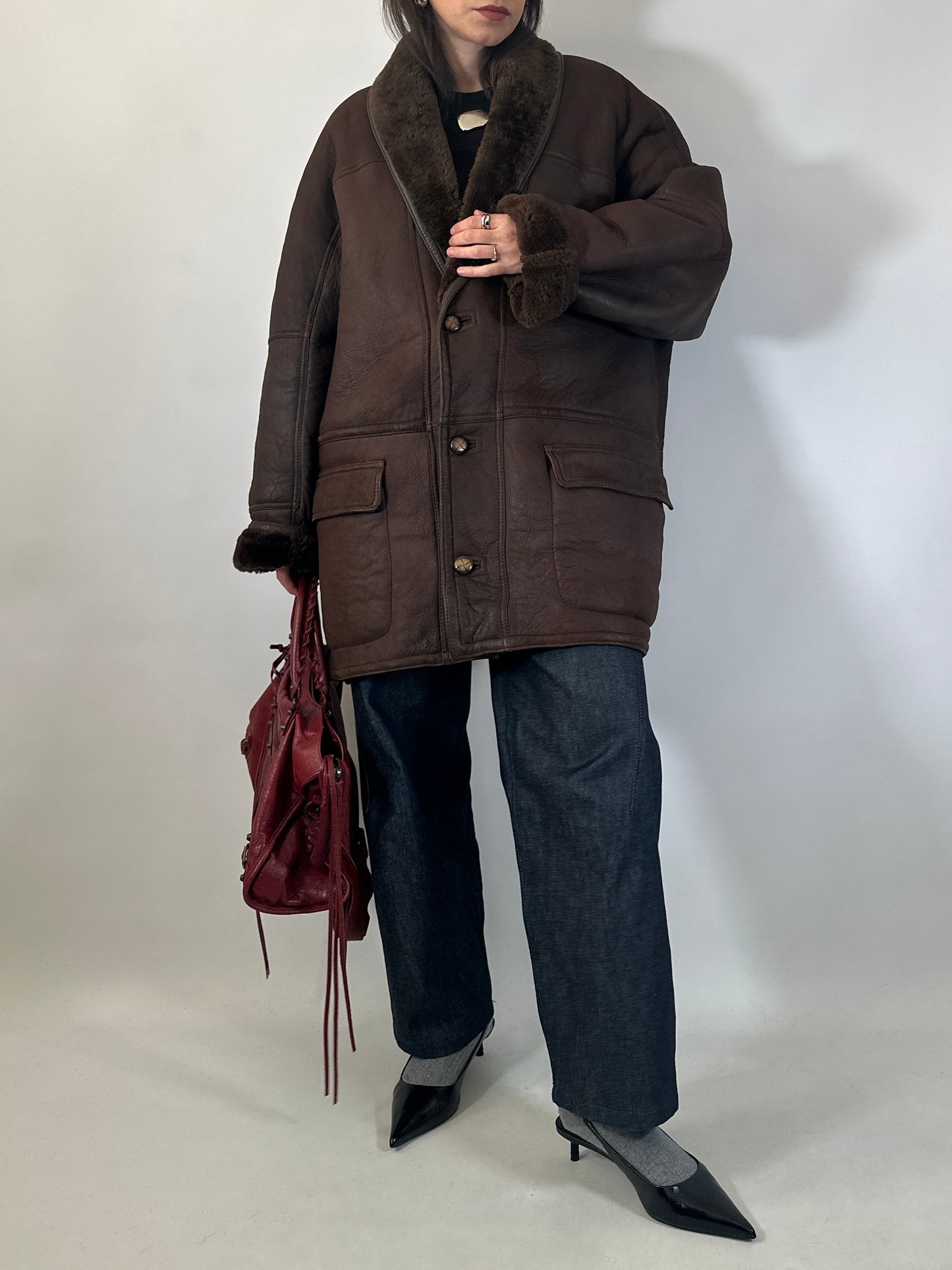 Vintage Brown Shearling Jacket