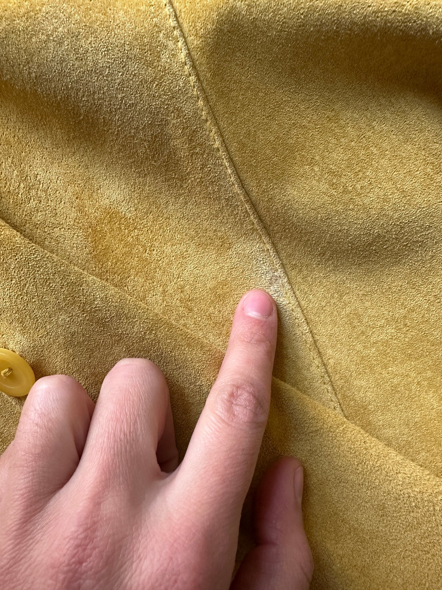Yellow real suede overshirt
