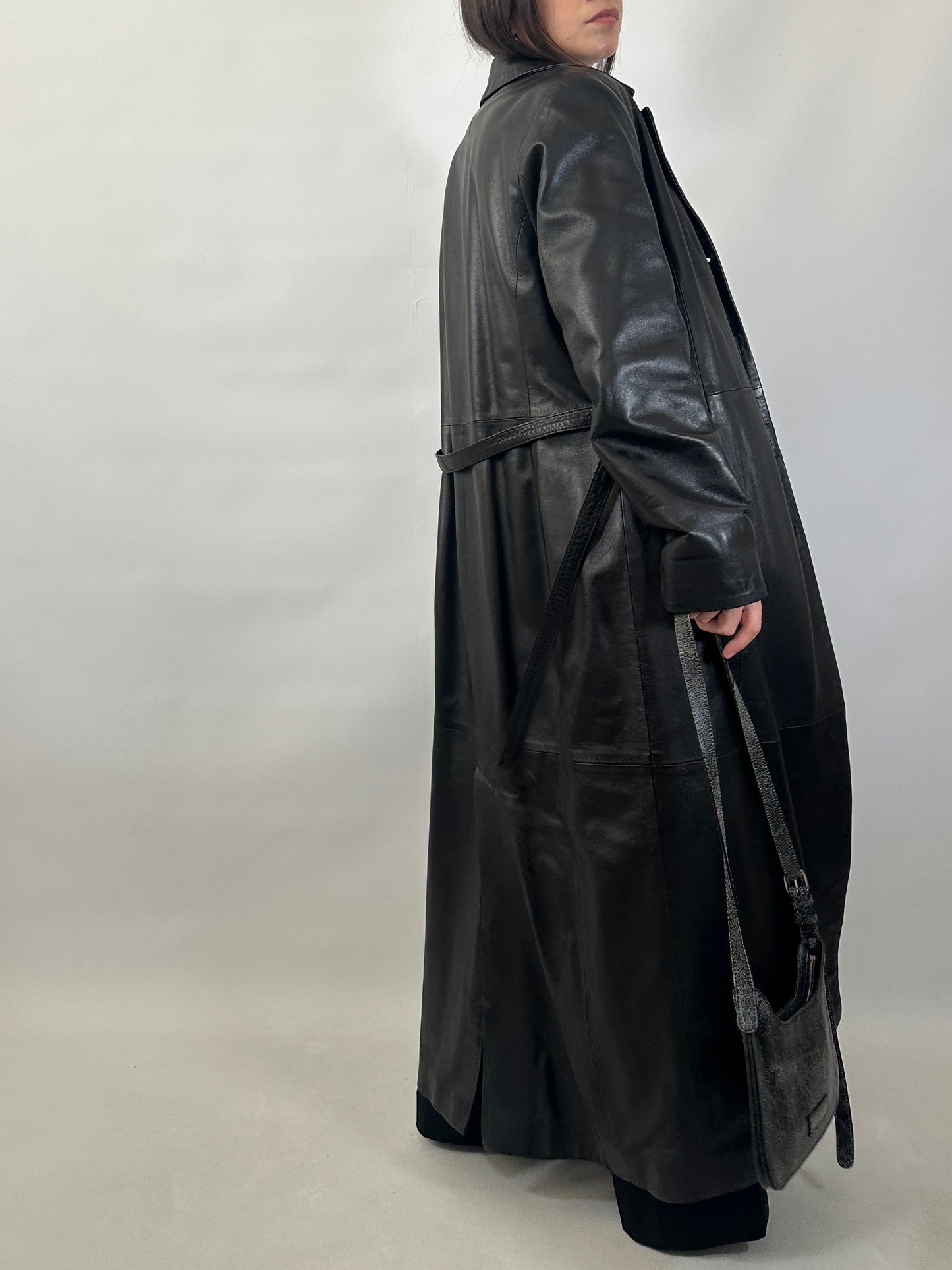 Extra-Long Soft Leather Coat