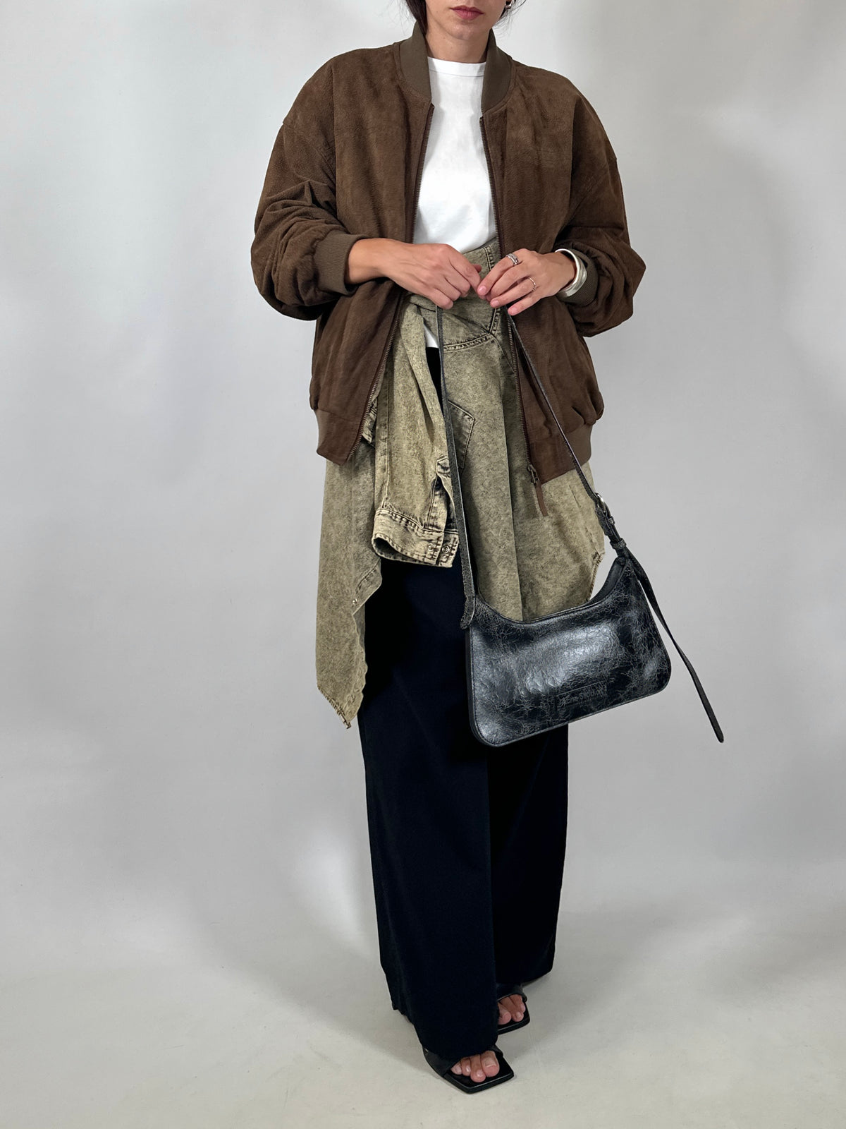 Vintage Suede Bomber Jacket