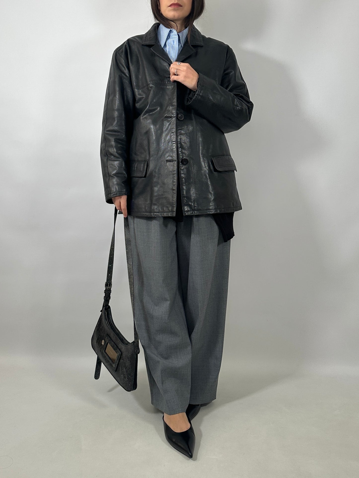 Classic Vintage Black Leather Jacket