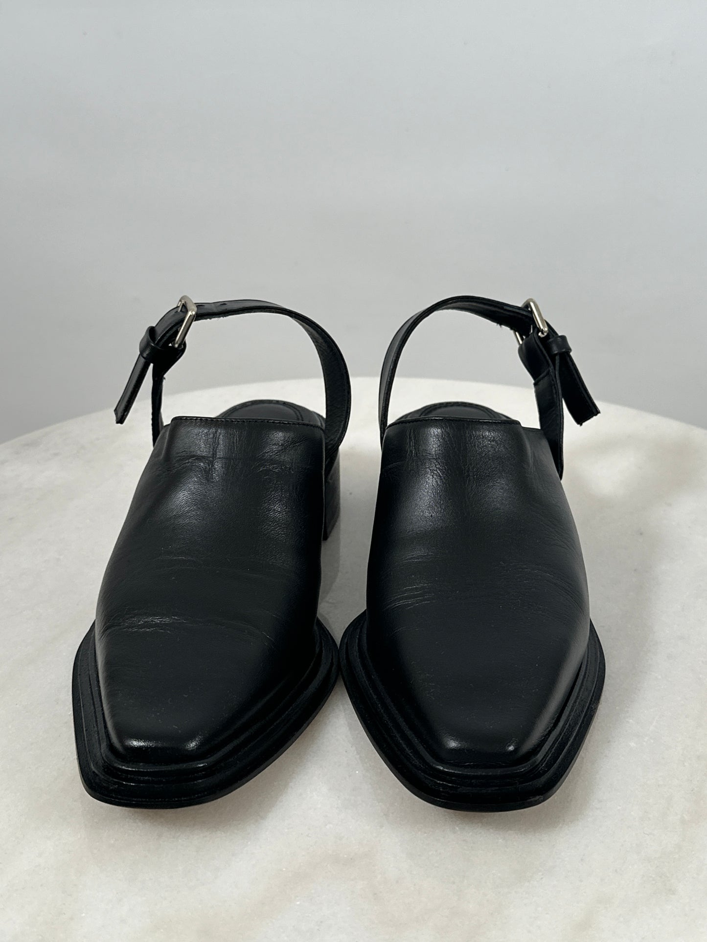 Brand New Leather Mules with Convertible Strap