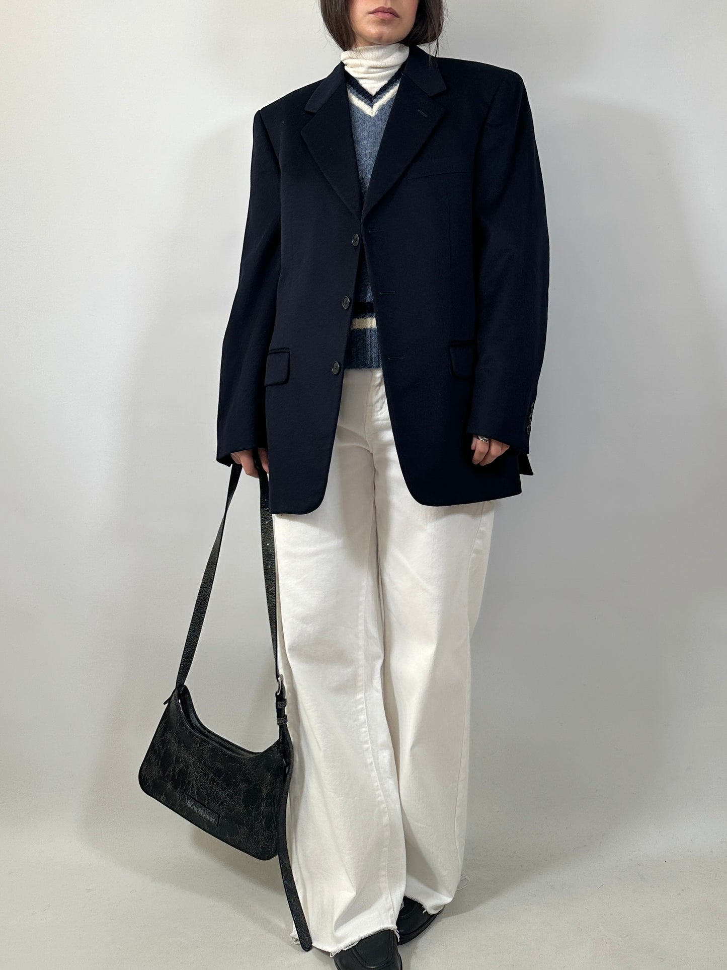 Vintage Navy Cashmere Blend Blazer