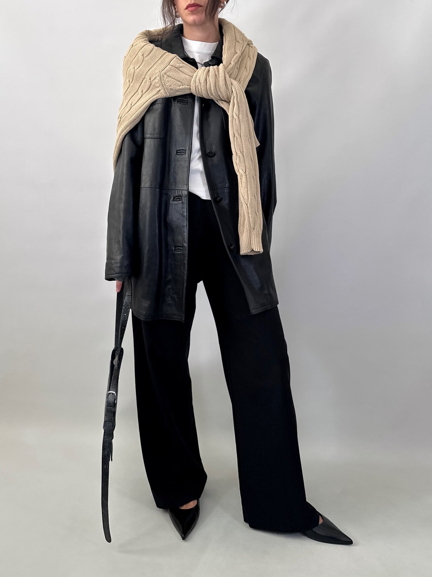 Black genuine leather jacket