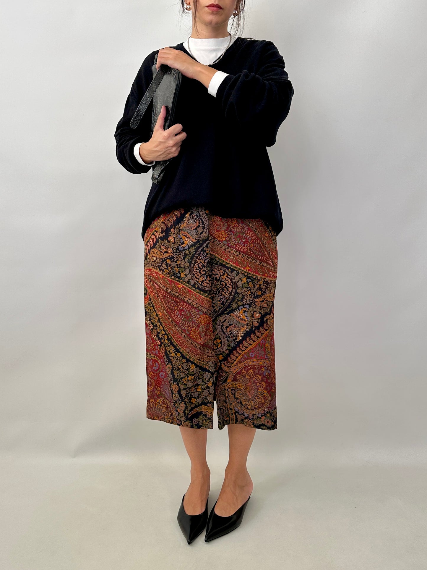 Etro silk and wool pencil skirt