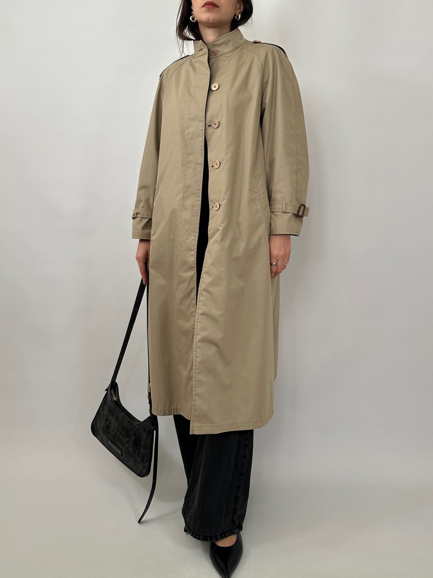 Vintage Reversible Lightweight Coat - Beige/Black