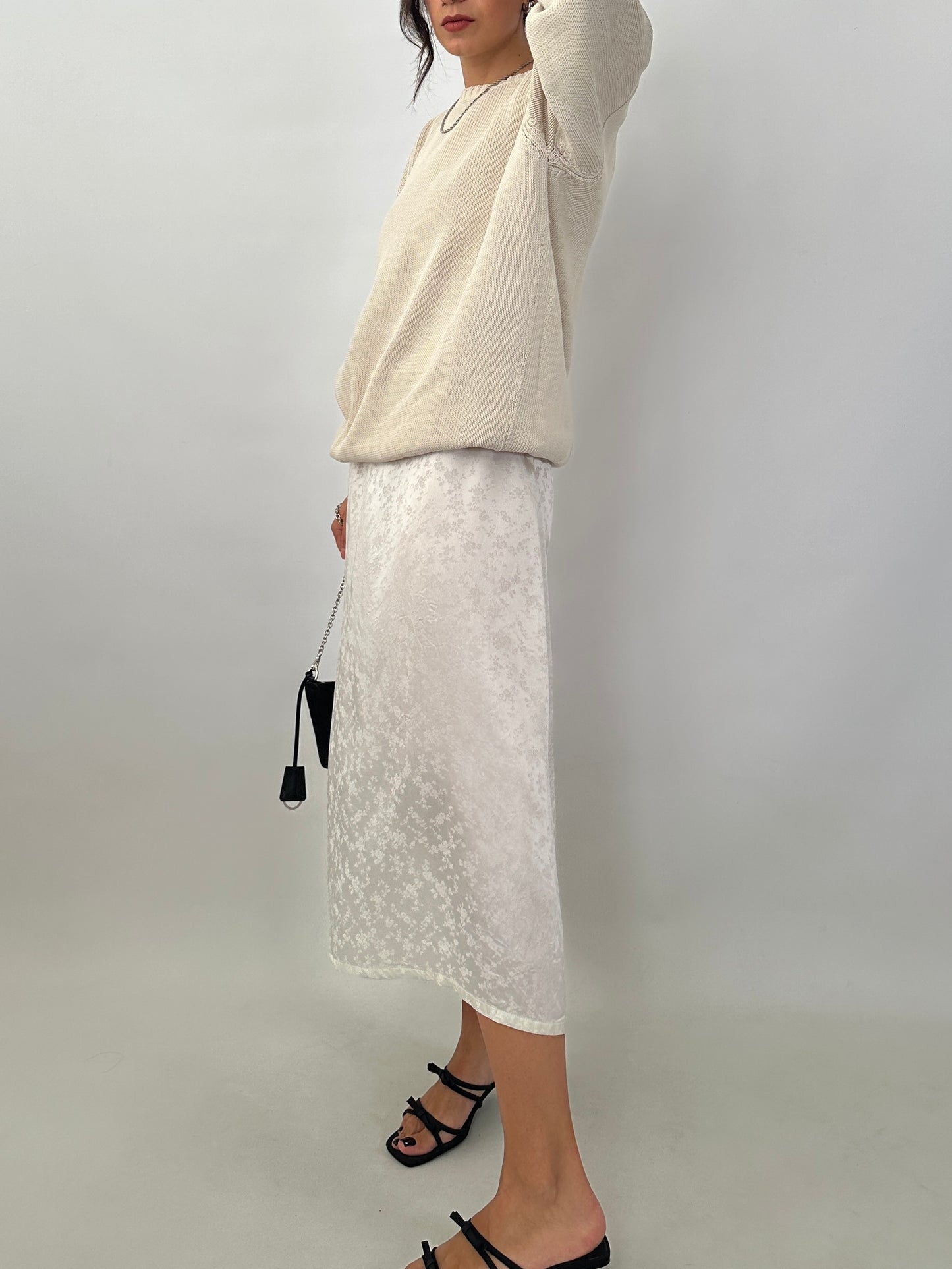 Oversized knitted cotton sweater