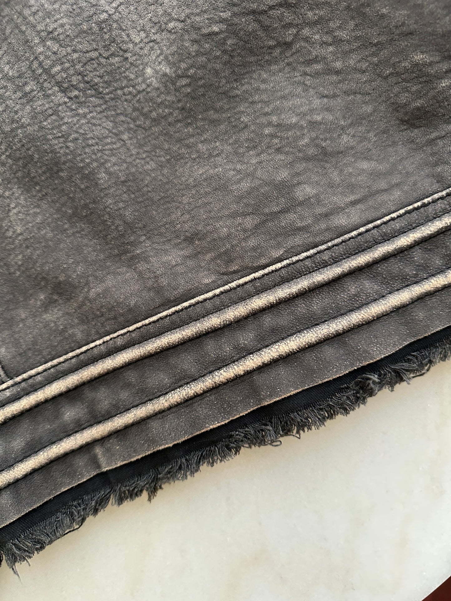 Boss distressed leather racer jacket