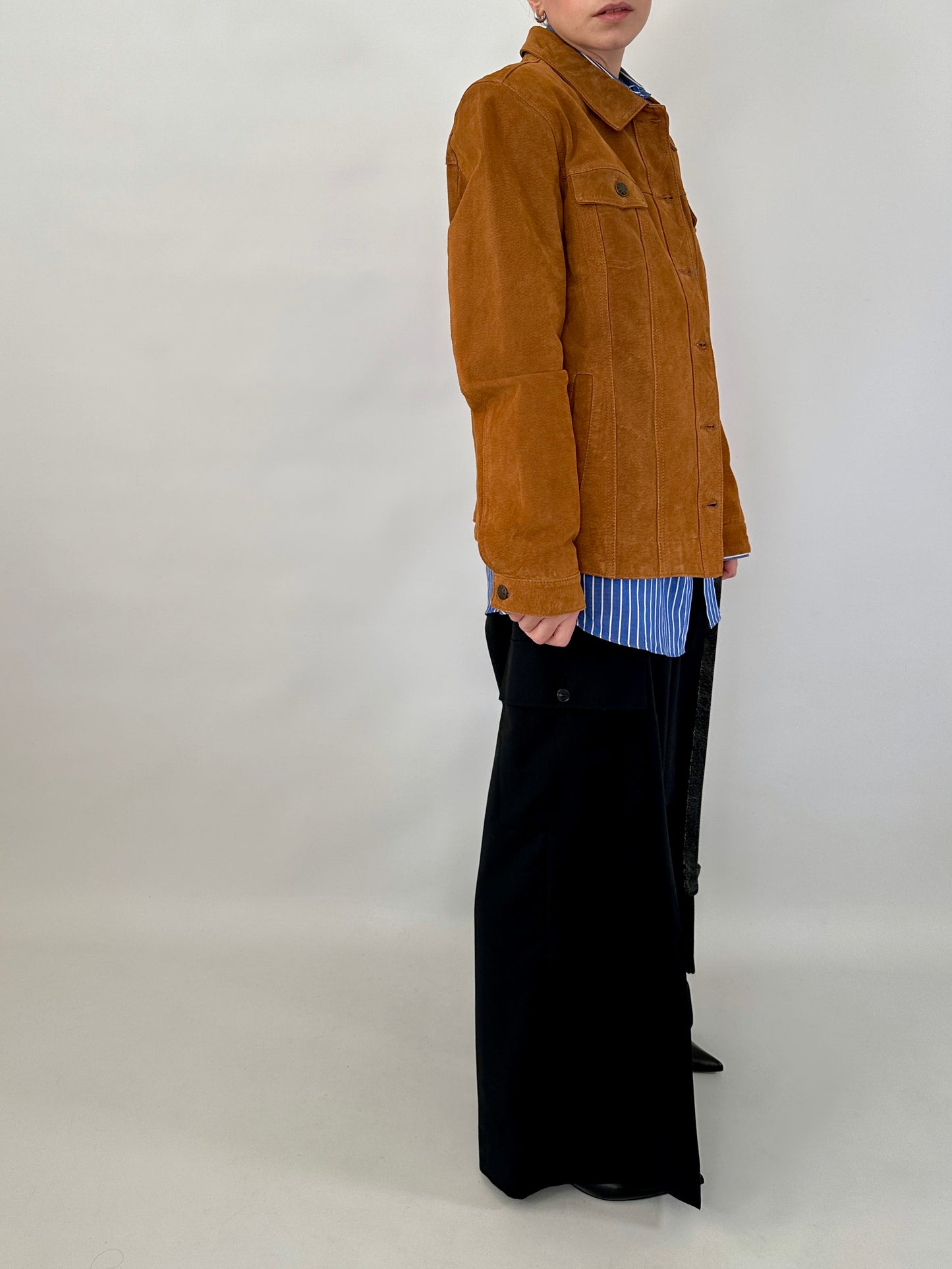Real suede jacket in denim style