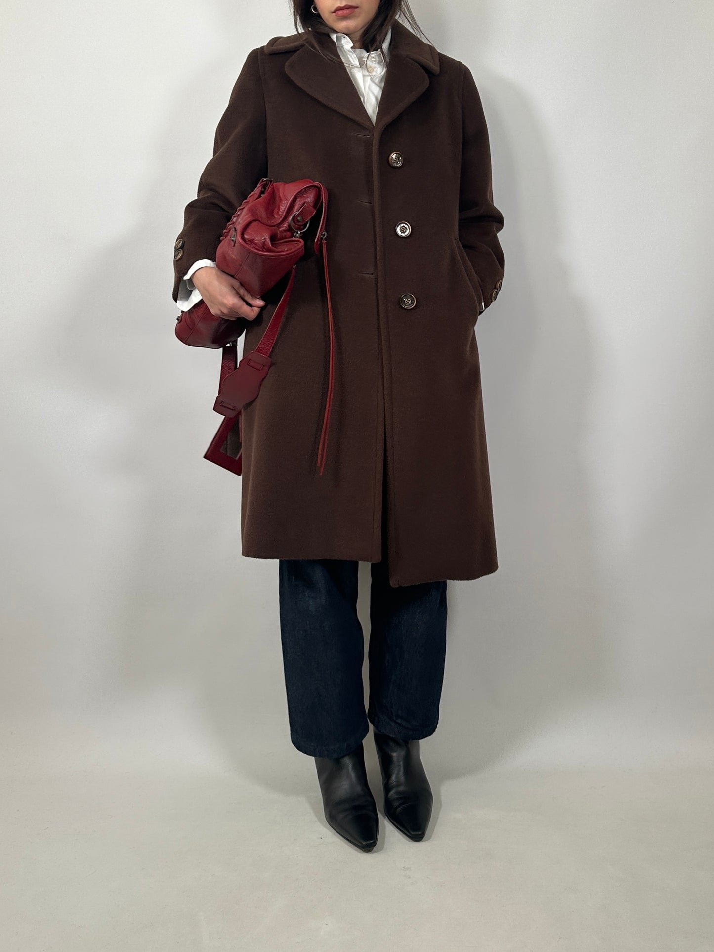 Vintage Pure Wool Brown Coat