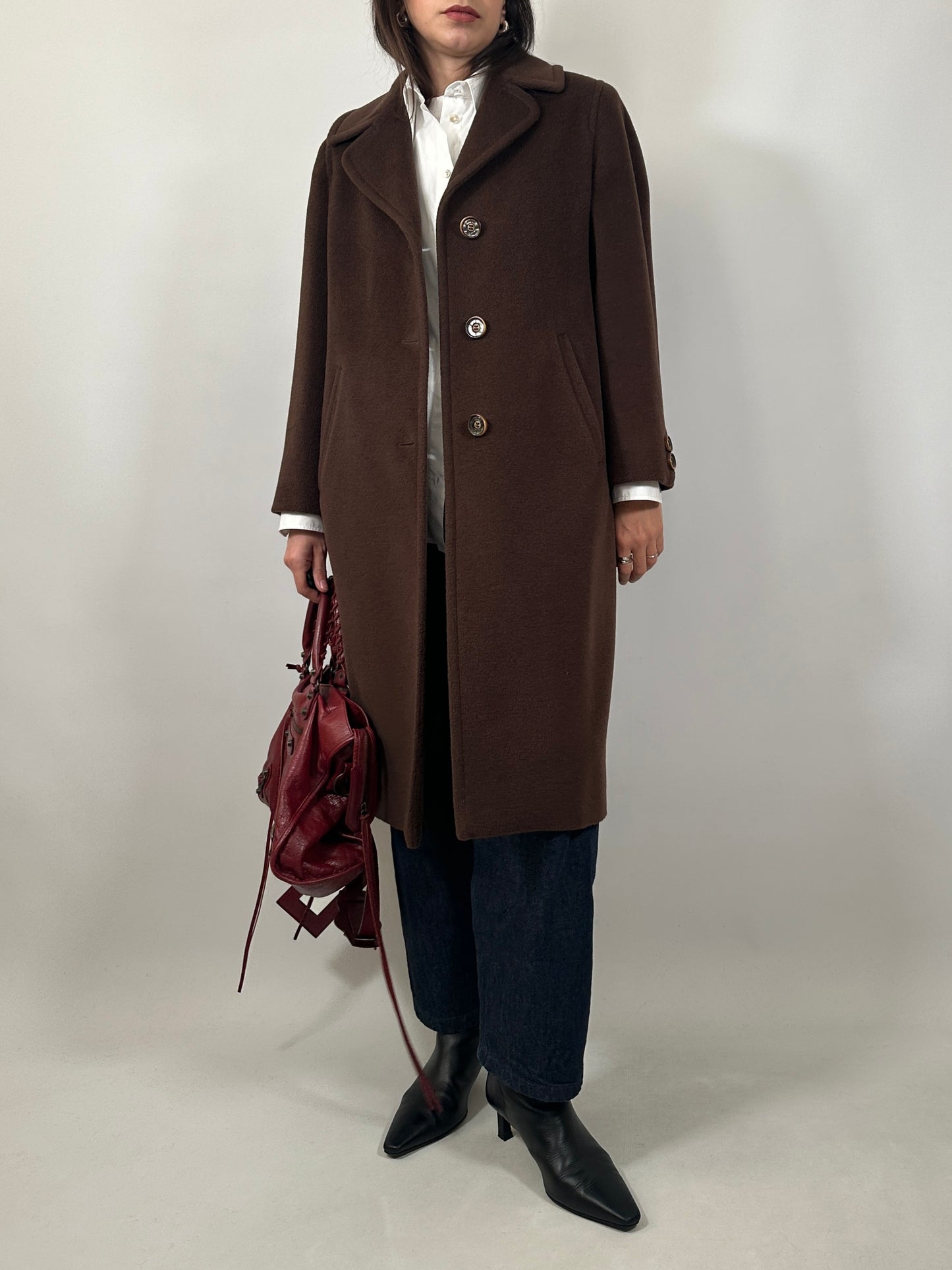 Vintage Pure Wool Brown Coat