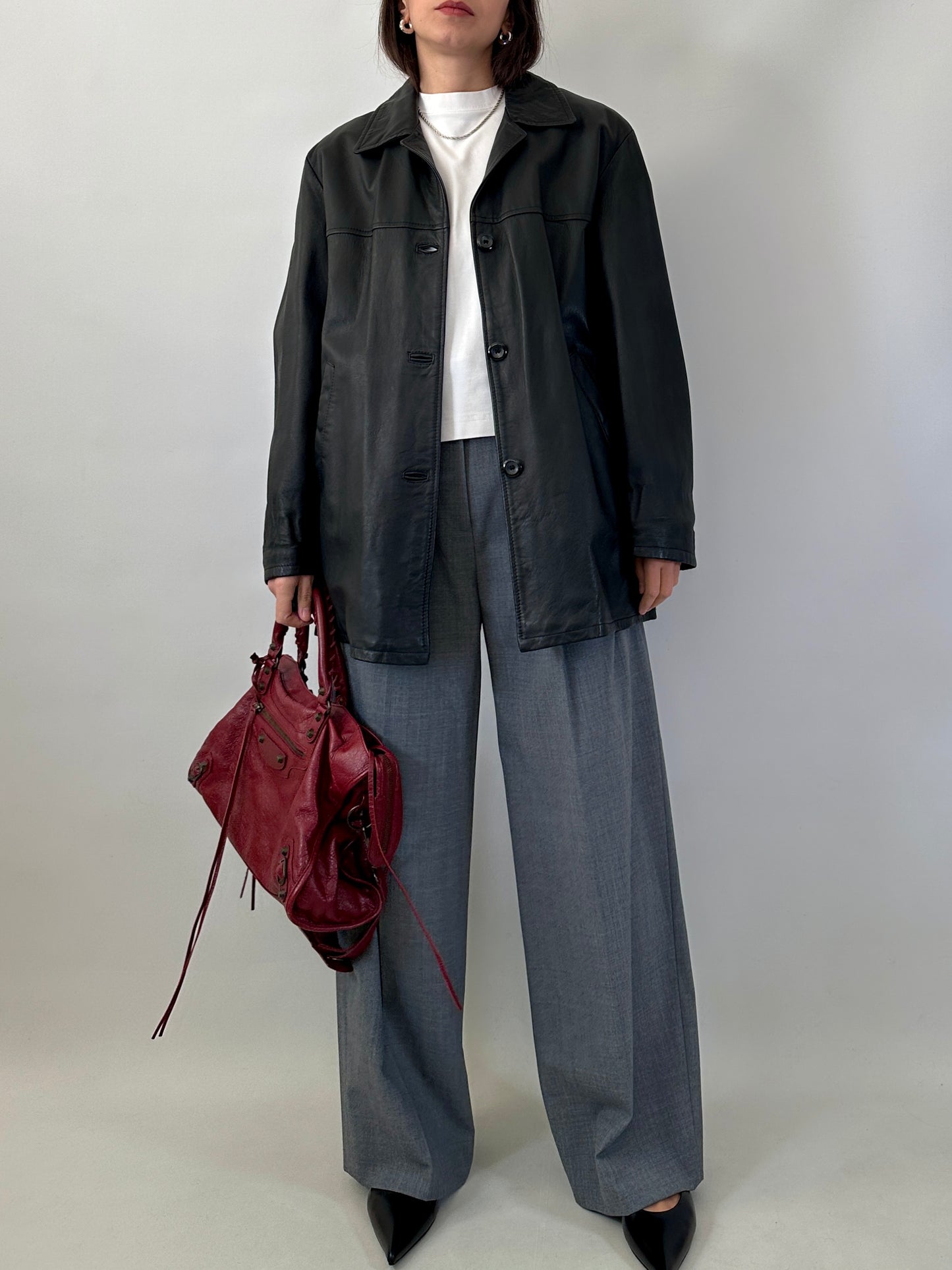 Classic real leather jacket