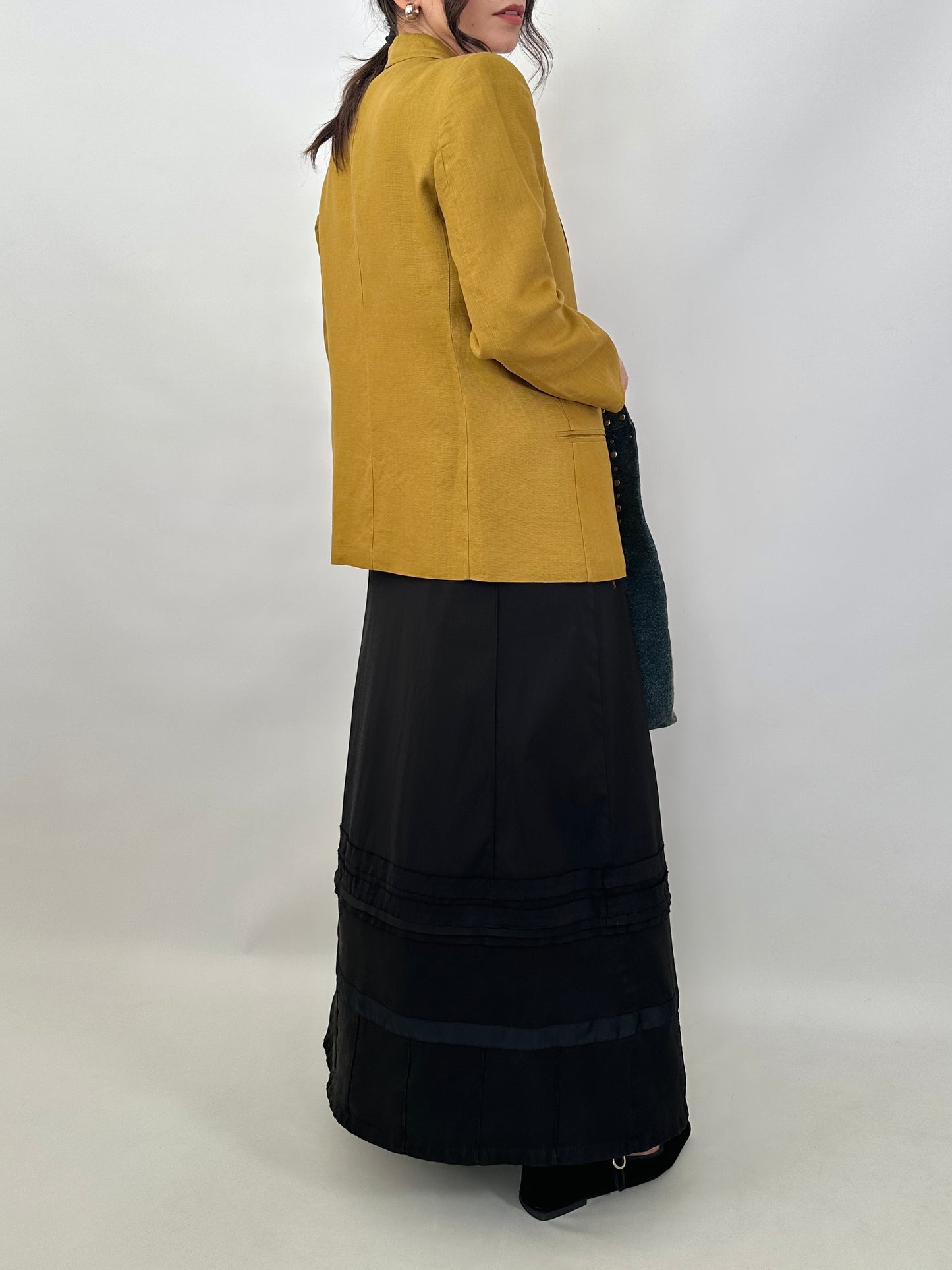 Black cotton maxi skirt