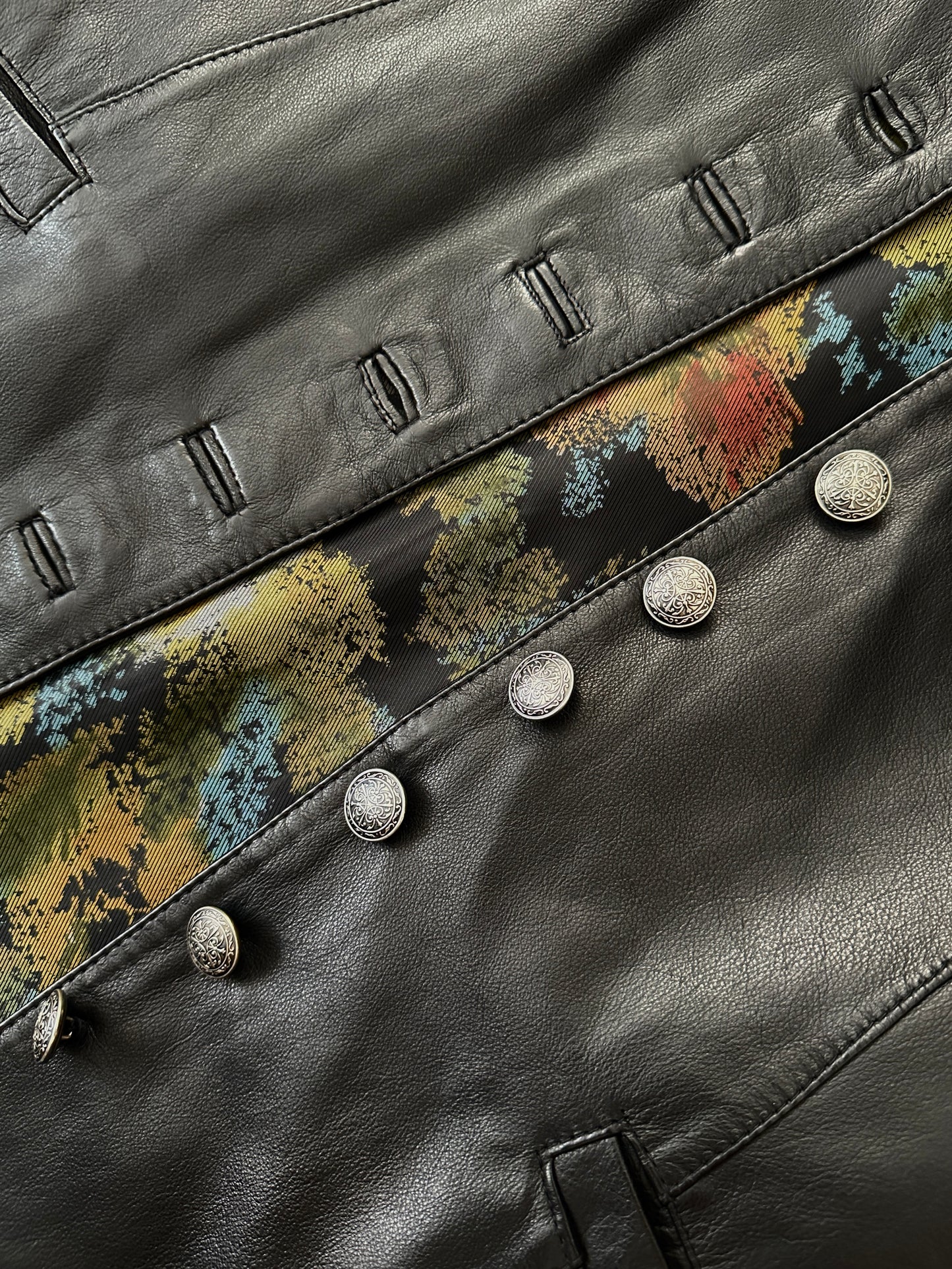 Vintage real leather waistcoat