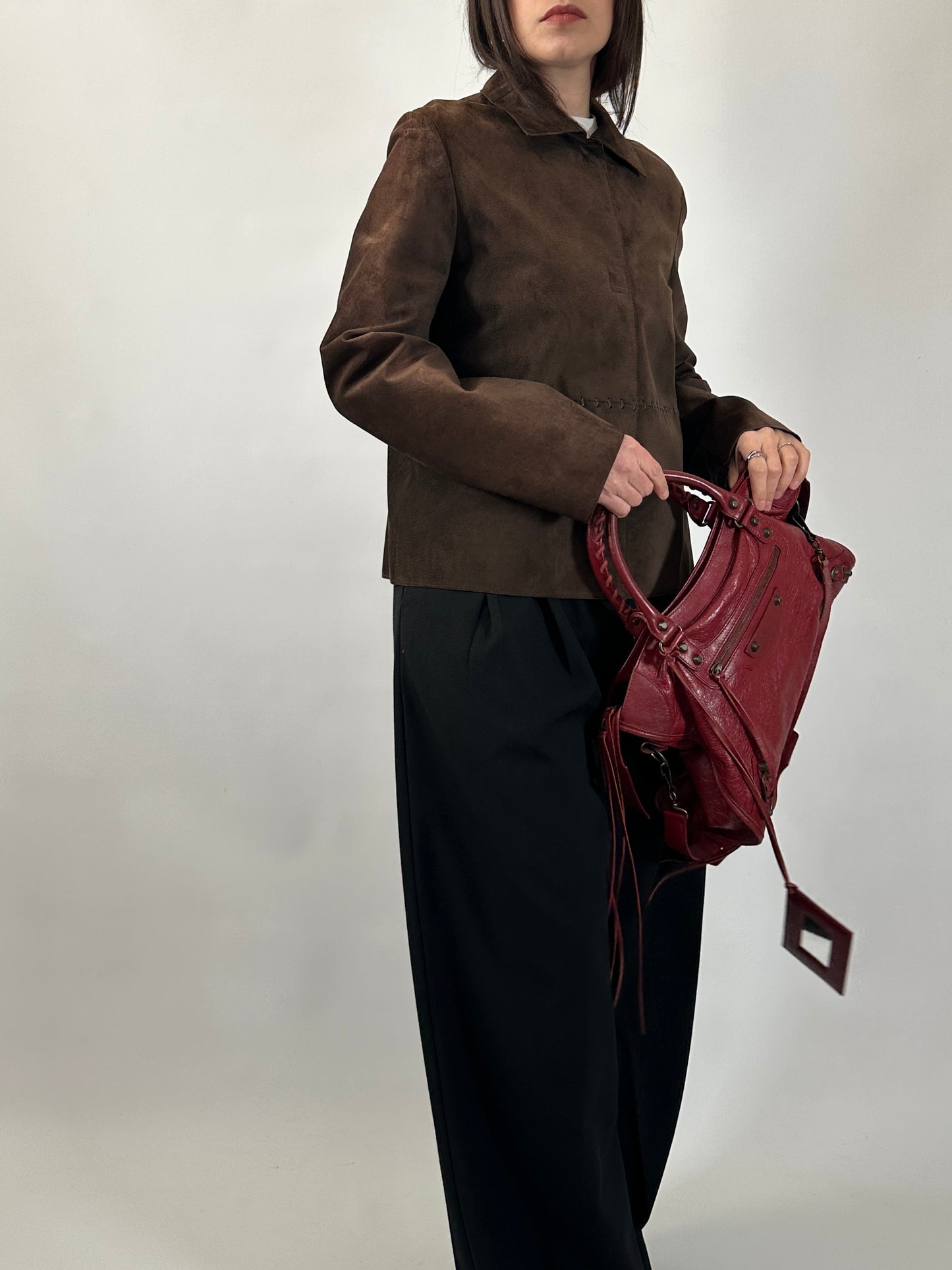 Brown Suede Boxy Fit Jacket